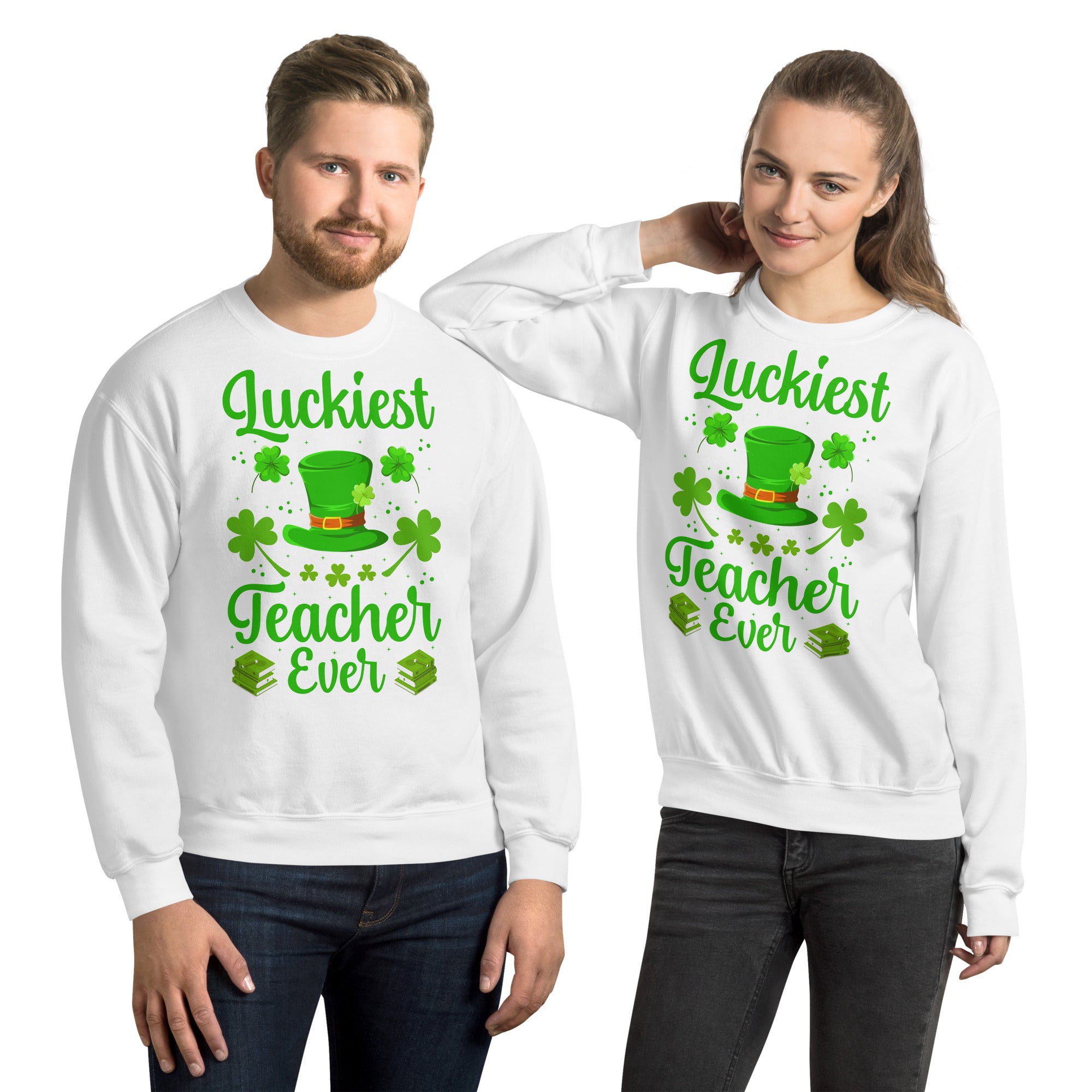 Luckiest Teacher Ever Sweatshirt, St Patricks Day Teacher Shirt, Irish Teacher Sweater, Lucky Teacher Sweatshirt, Shamrock Teacher Shirt - Madeinsea©