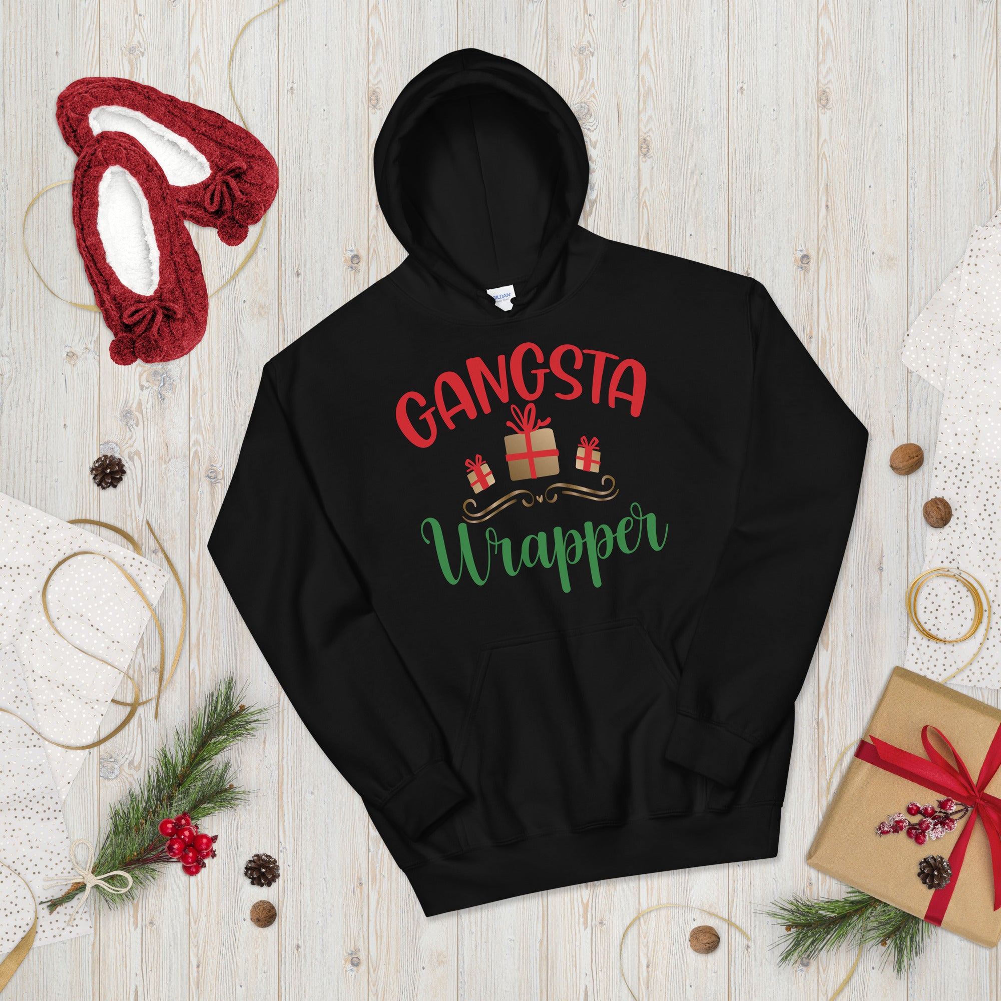 Gangsta Wrapper Hoodie, Christmas Gift, Cute Christmas Hoodie, Christmas Hoodie, Couple Christmas Hoodie, Funny Christmas Hoodie - Madeinsea©