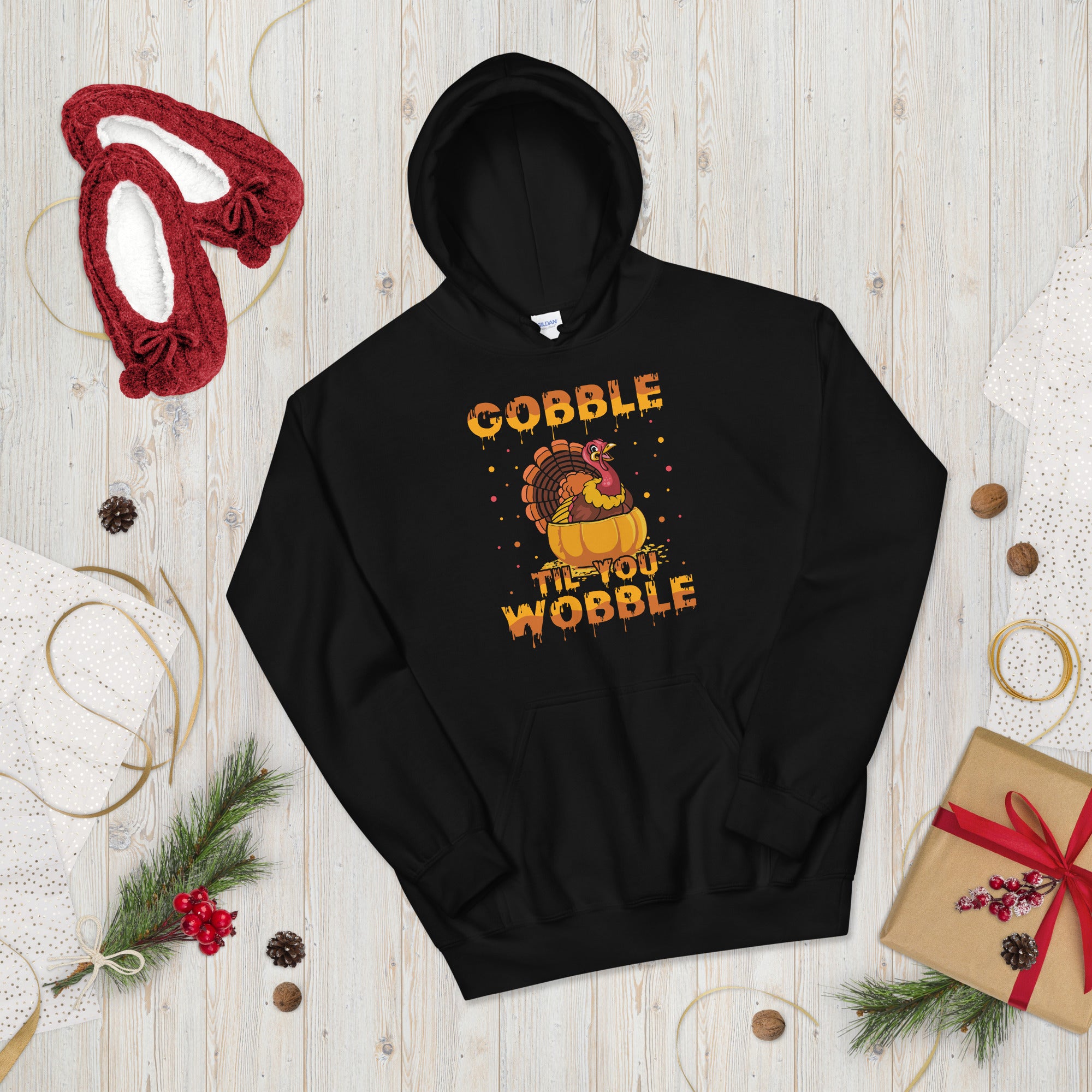 Gobble Til You Wobble Hoodie, Turkey Hoodie, Thanksgiving Hoodie, Funny Thanksgiving Dinner Hoodie, Thanksgiving Outfit, Thanksgiving Gift - Madeinsea©