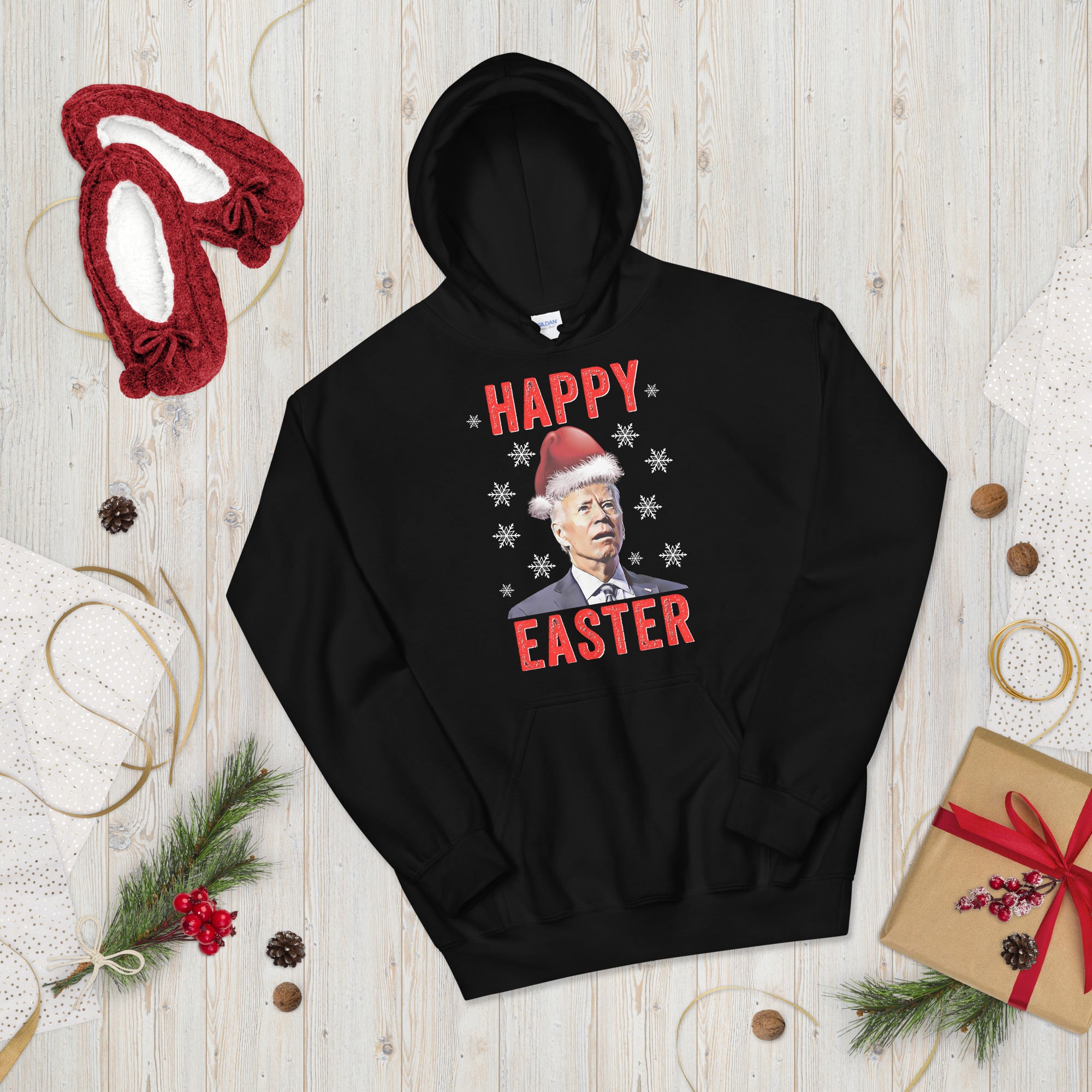 Biden Christmas Hoodie, Funny Biden Hoodie, Biden Xmas Hoodie, FJB Hoodie, Confused Happy Easter Christmas Biden Hoodie, Republican Hoodie - Madeinsea©