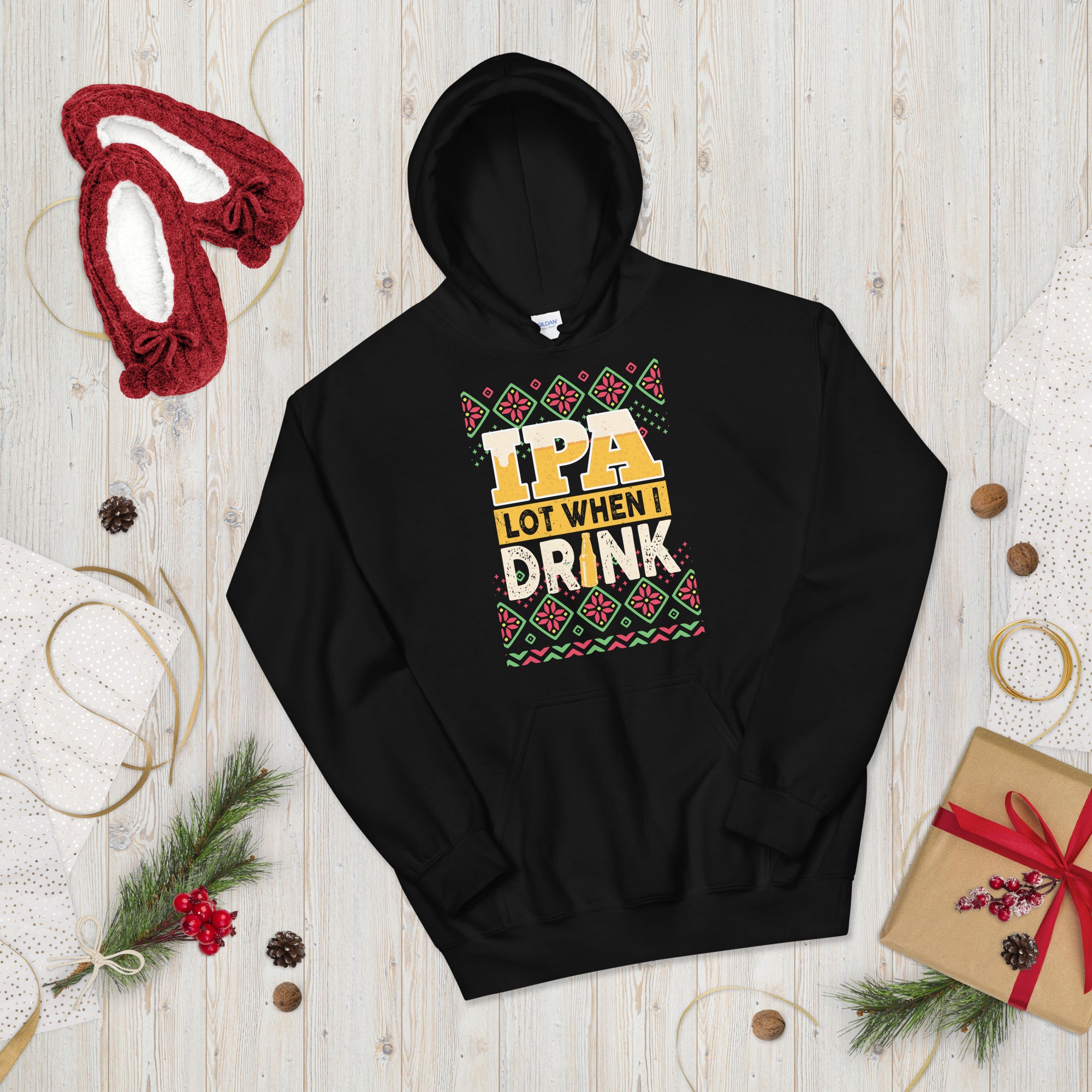 Funny Ugly Christmas Hoodie For Men IPA Beer Lover Xmas Gift Craft Beer Hoodie Home Brewer Shirt Christmas Beer Hoodie IPA Hooded Sweater - Madeinsea©