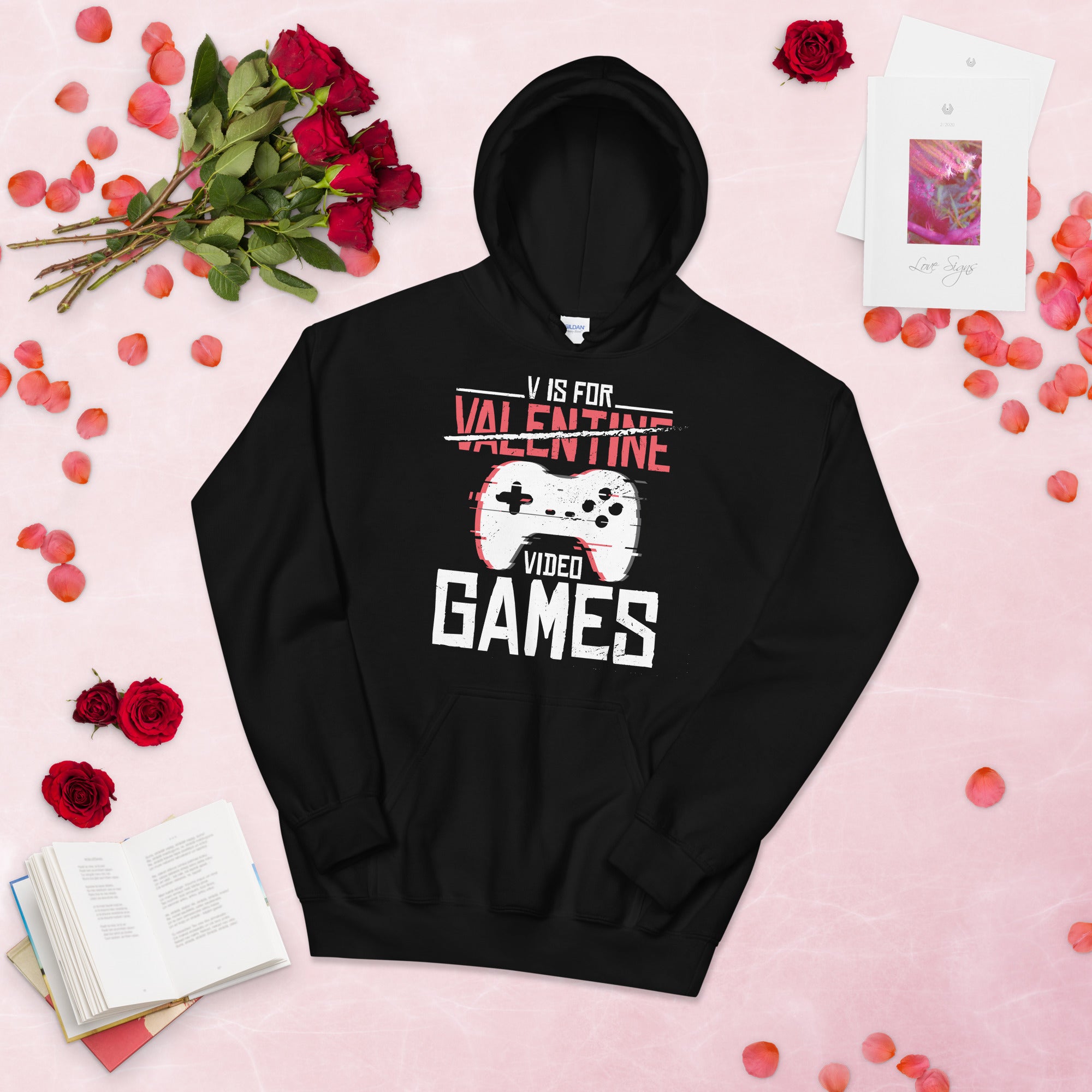 V Is For Video Games Hoodie, Video Game Hoodie, Gift For Gamer, Game Lover Shirt, Gaming TShirt, Funny Gaming Shirts, Anti Valentines Hoodie - Madeinsea©