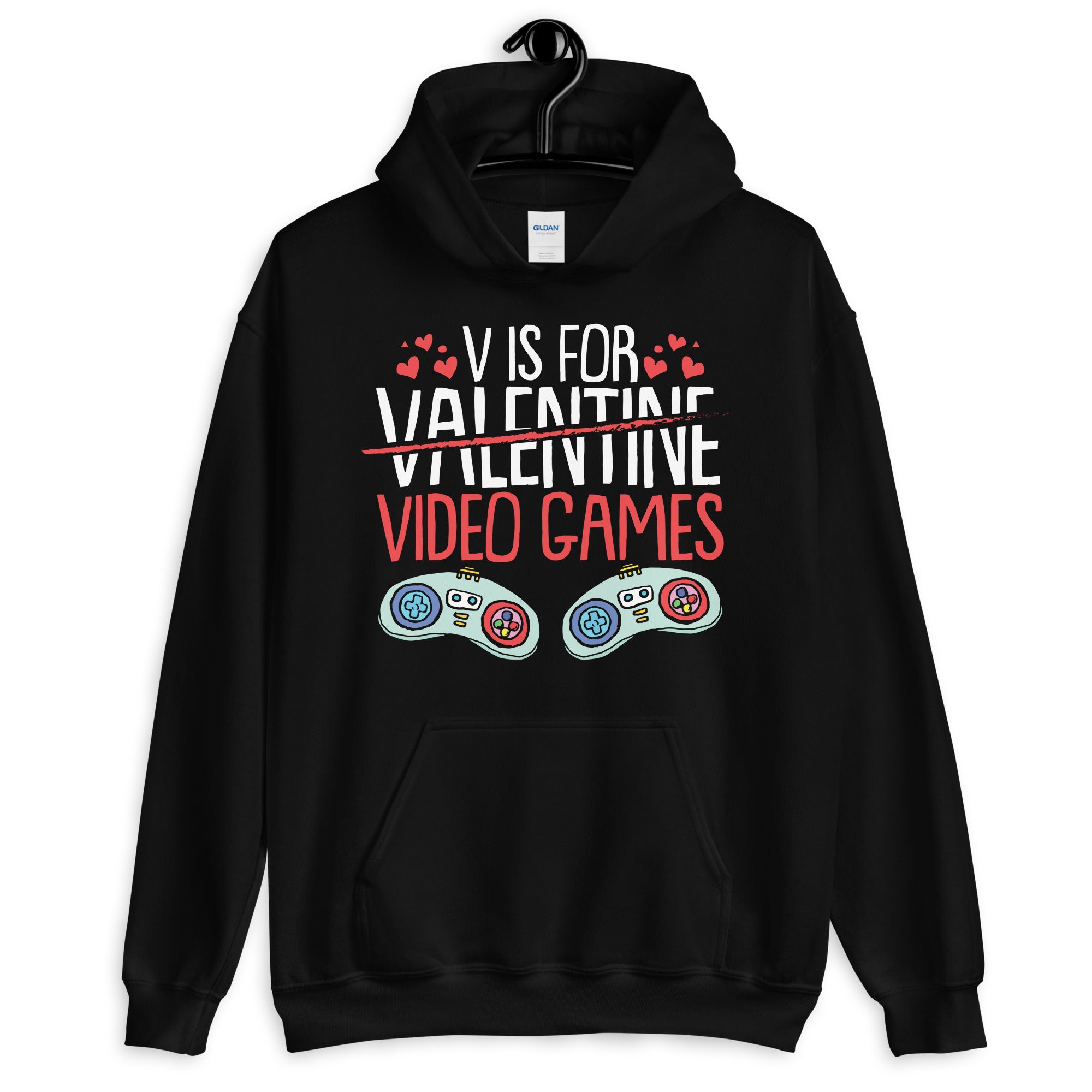 V Is For Video Games, Video Game Hoodie, Gifts For Gamers, Gaming Lover Shirt, Gaming Hoodie, Valentines Day Gaming Hoodie, Funny Gamer Gift - Madeinsea©