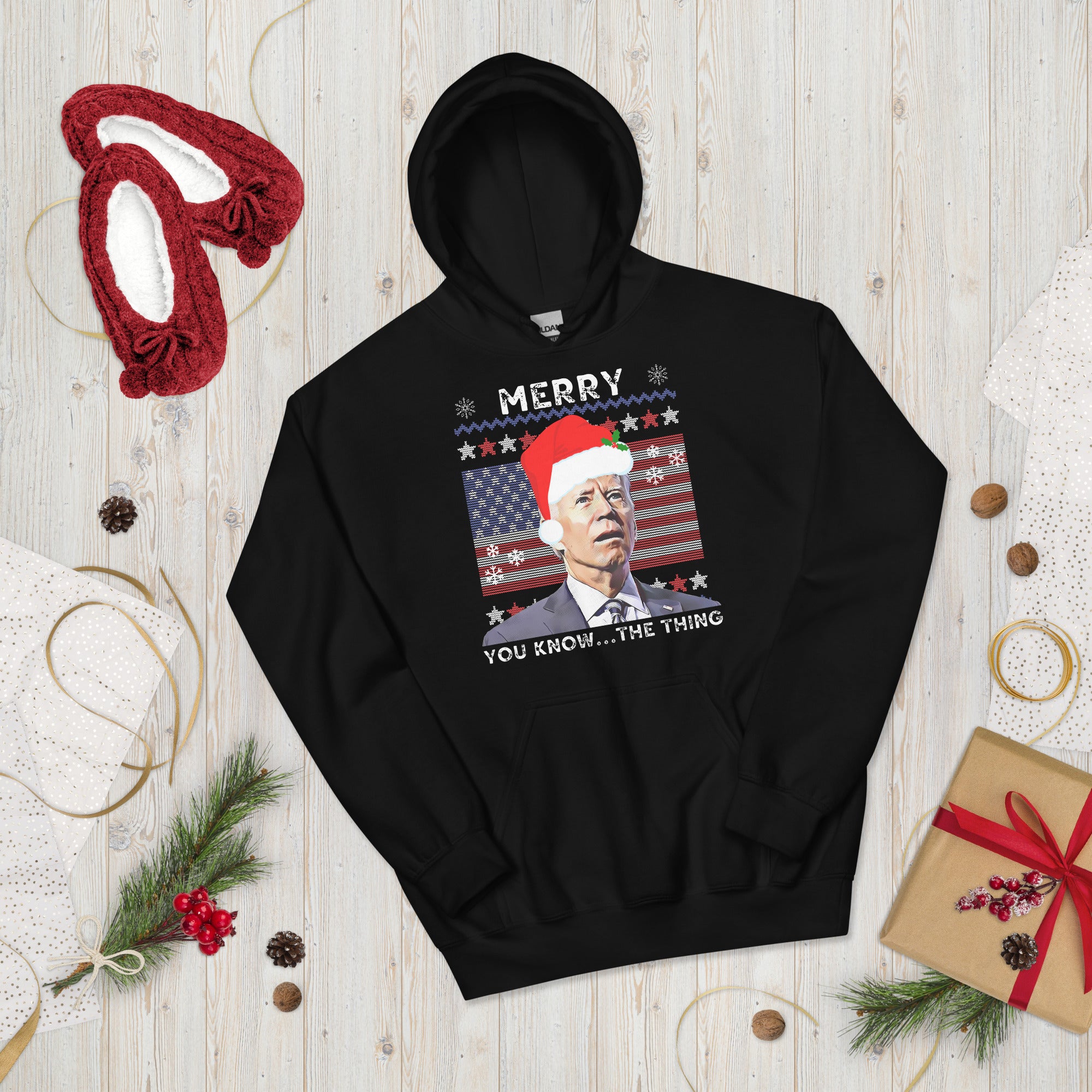 Funny Christmas Biden Hoodie, Merry You Know The Thing, Funny Confused Biden Xmas Shirt, Santa Joe Biden Hoodie Republican Gift, FJB Hoodies - Madeinsea©