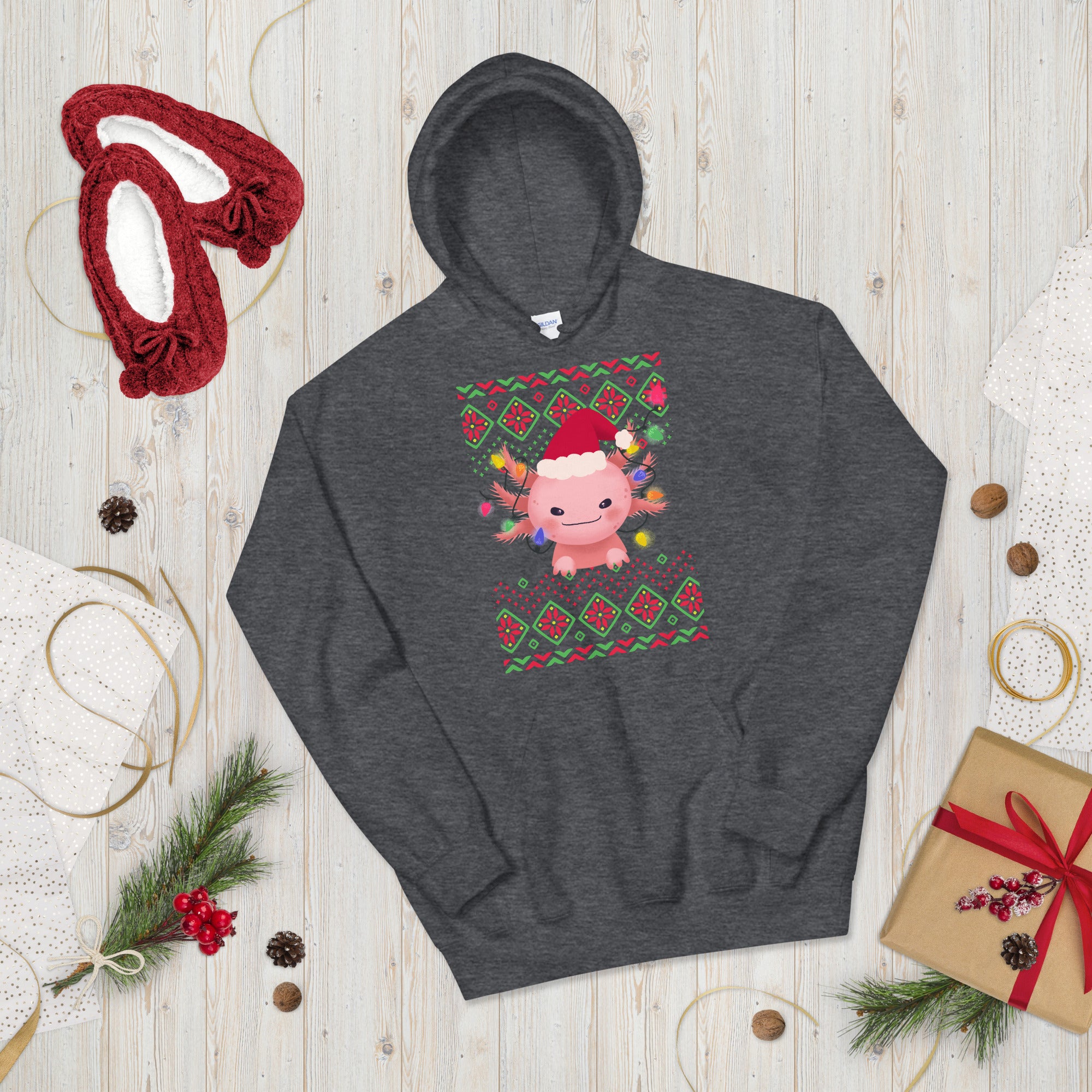 Axolotl Christmas Hoodie, Merry Axolotlmas Hoodie, Funny Axolotl Hoodie, Christmas Hoodie, Xmas Axolotl gift, Axolotl Lovers Gift - Madeinsea©