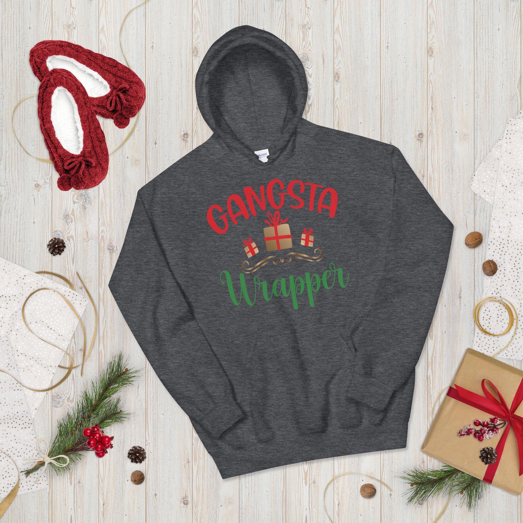 Gangsta Wrapper Hoodie, Christmas Gift, Cute Christmas Hoodie, Christmas Hoodie, Couple Christmas Hoodie, Funny Christmas Hoodie - Madeinsea©