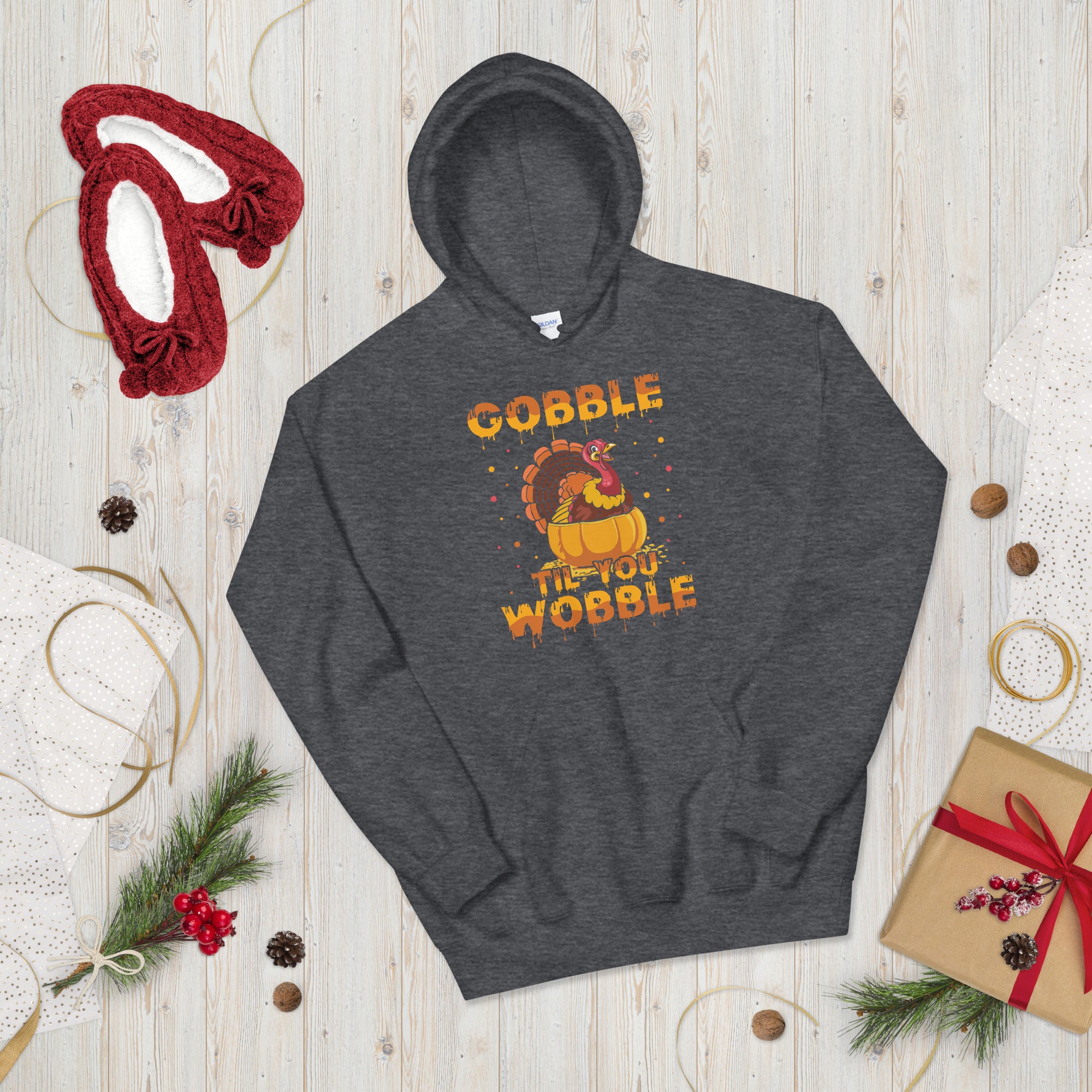 Gobble Til You Wobble Hoodie, Turkey Hoodie, Thanksgiving Hoodie, Funny Thanksgiving Dinner Hoodie, Thanksgiving Outfit, Thanksgiving Gift - Madeinsea©