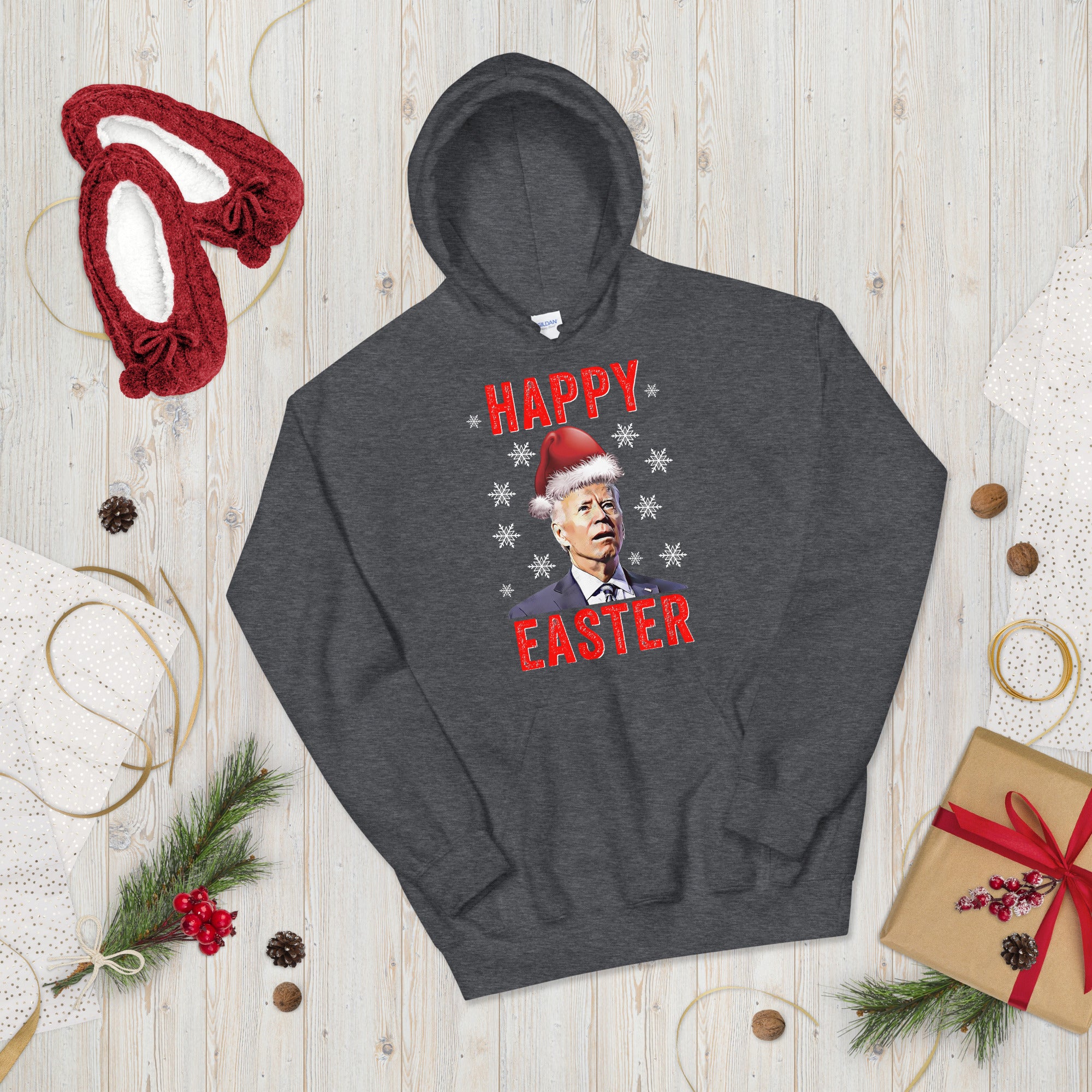 Biden Christmas Hoodie, Funny Biden Hoodie, Biden Xmas Hoodie, FJB Hoodie, Confused Happy Easter Christmas Biden Hoodie, Republican Hoodie - Madeinsea©