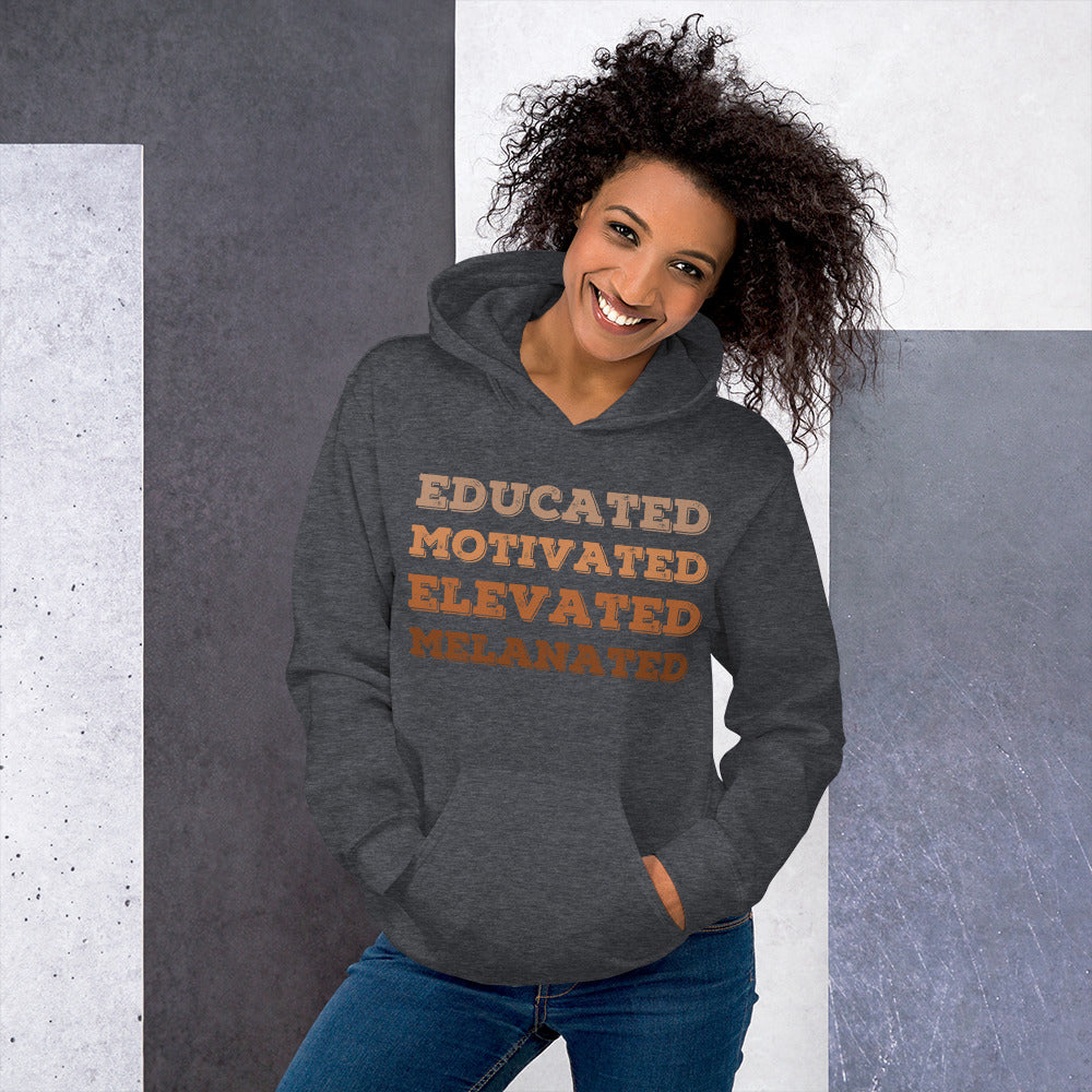 Black History Month Hoodie, Black Lives Matter Hoodies, Black History Month, BLM Shirt, Educated Motivated Elevated Melanated, Black Teacher - Madeinsea©