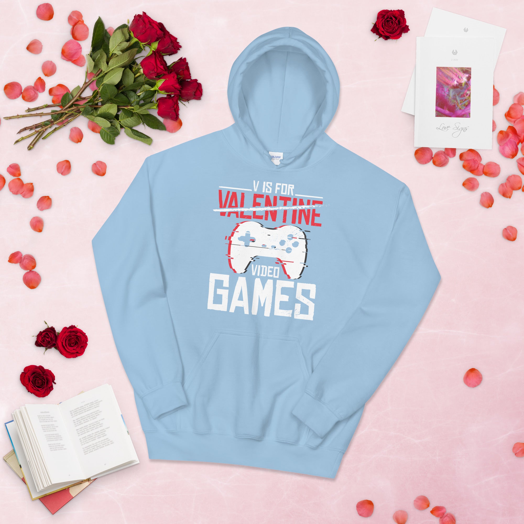 V Is For Video Games Hoodie, Video Game Hoodie, Gift For Gamer, Game Lover Shirt, Gaming TShirt, Funny Gaming Shirts, Anti Valentines Hoodie - Madeinsea©