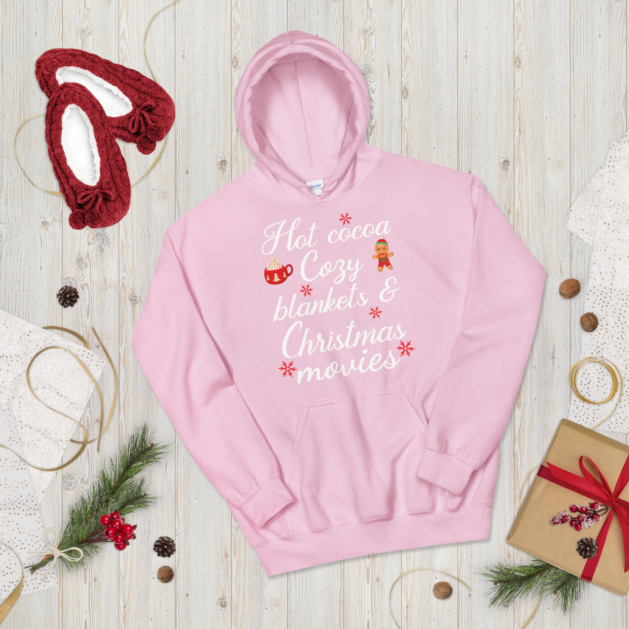 Christmas Hoodie, Hot Cocoa Cozy Blankets Christmas Movies, Winter Hoodie, Holiday Hoodie, Cocoa Hoodie, Xmas Cozy Hoodie, Merry Christmas - Madeinsea©