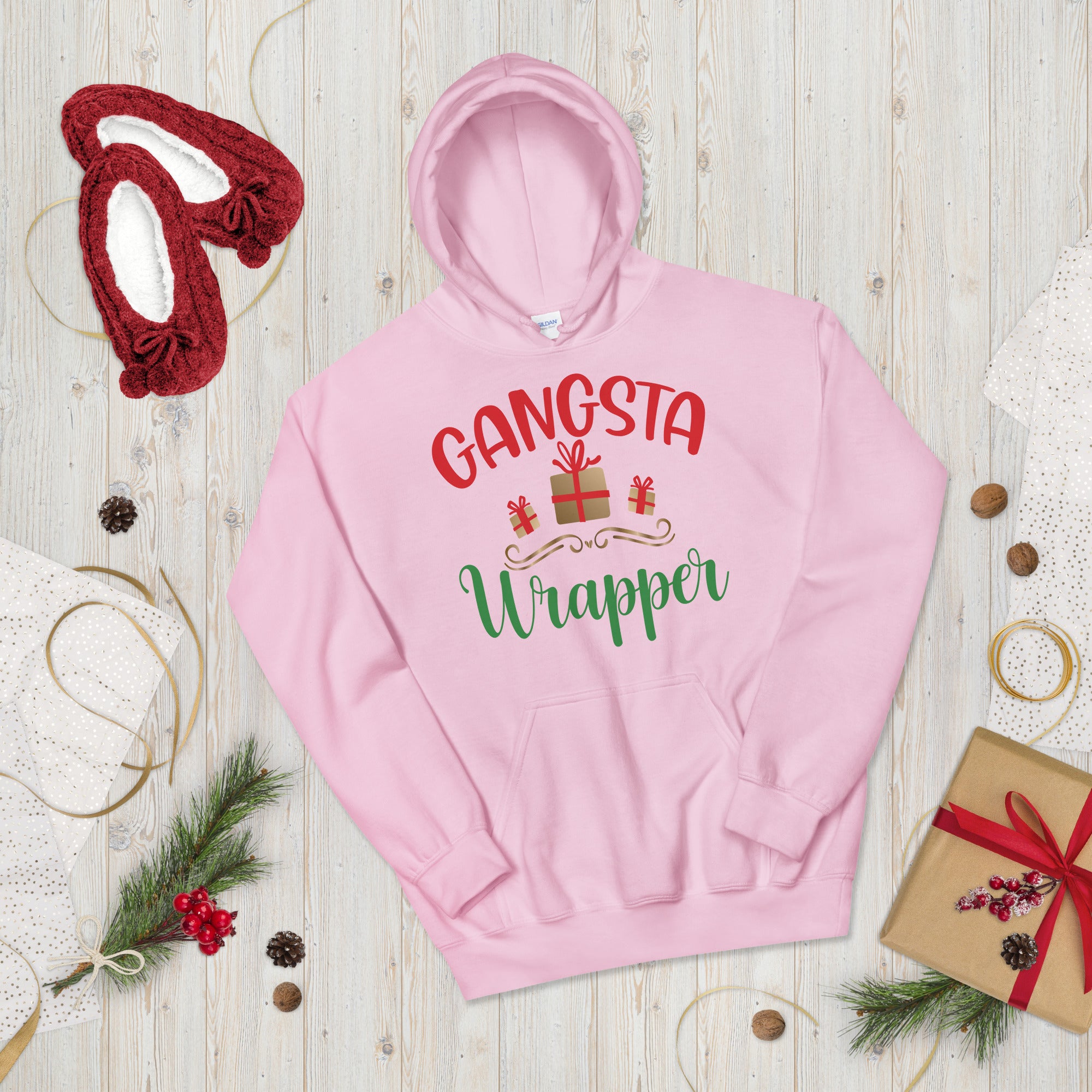 Gangsta Wrapper Hoodie, Christmas Gift, Cute Christmas Hoodie, Christmas Hoodie, Couple Christmas Hoodie, Funny Christmas Hoodie - Madeinsea©