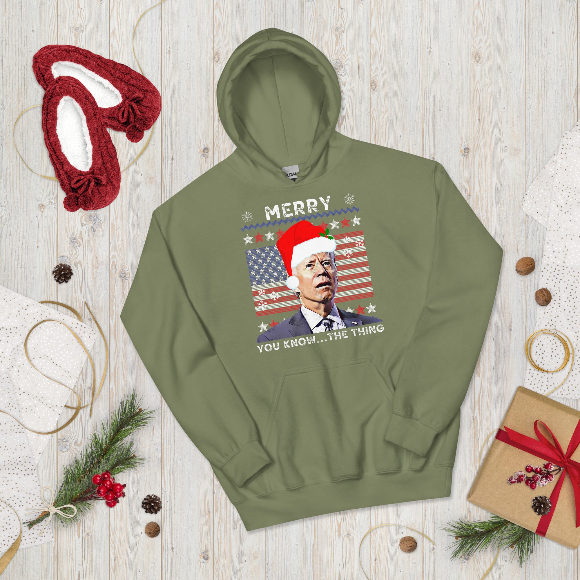 Funny Christmas Biden Hoodie, Merry You Know The Thing, Funny Confused Biden Xmas Shirt, Santa Joe Biden Hoodie Republican Gift, FJB Hoodies - Madeinsea©