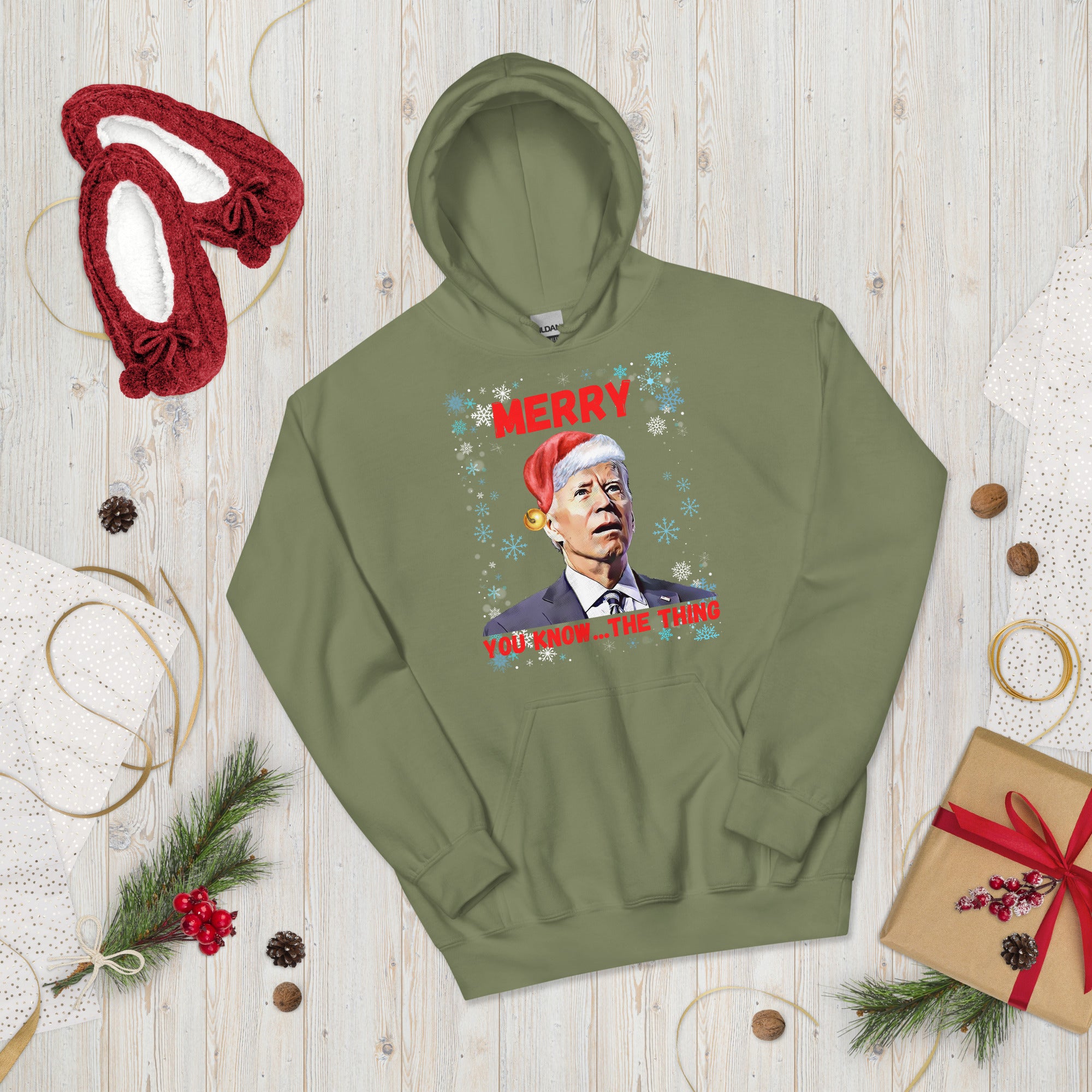 Funny Christmas Biden Hoodie, Merry You Know The Thing, Funny Confused Biden Xmas Shirt, Santa Joe Biden Hoodie Republican Gift, FJB Hoodies - Madeinsea©