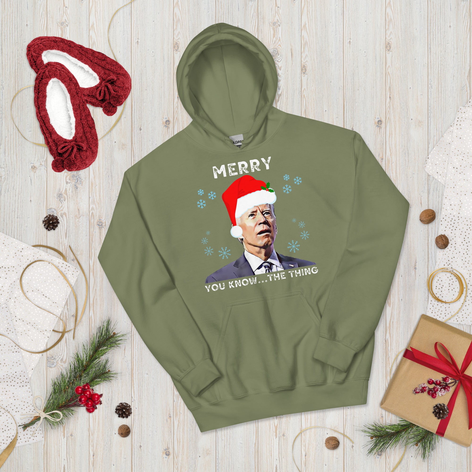 Funny Christmas Biden Hoodie, Merry You Know The Thing, Funny Confused Biden Xmas Shirt, Santa Joe Biden Hoodie Republican Gift, FJB Hoodies - Madeinsea©