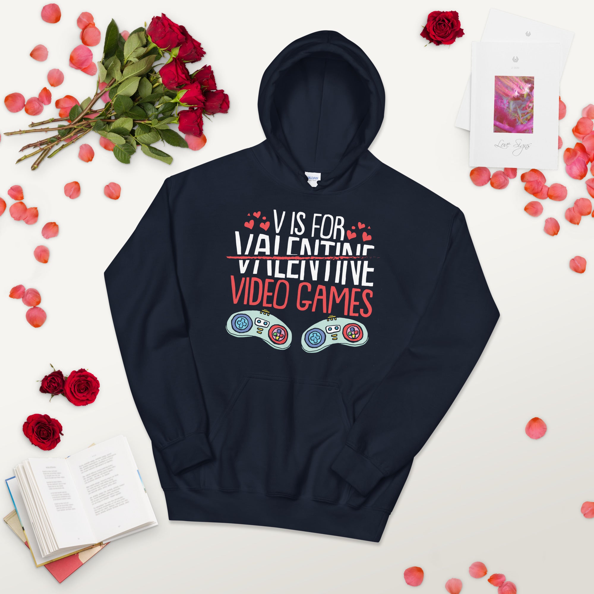 V Is For Video Games, Video Game Hoodie, Gifts For Gamers, Gaming Lover Shirt, Gaming Hoodie, Valentines Day Gaming Hoodie, Funny Gamer Gift - Madeinsea©
