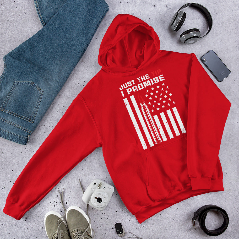 Funny Guns Hoodie, Just The Tip I Promise, American Patriot Hoodie, Funny Gun Shirt, Republican Husband Gift, 2A Hoodie, Patriotic Hoodies