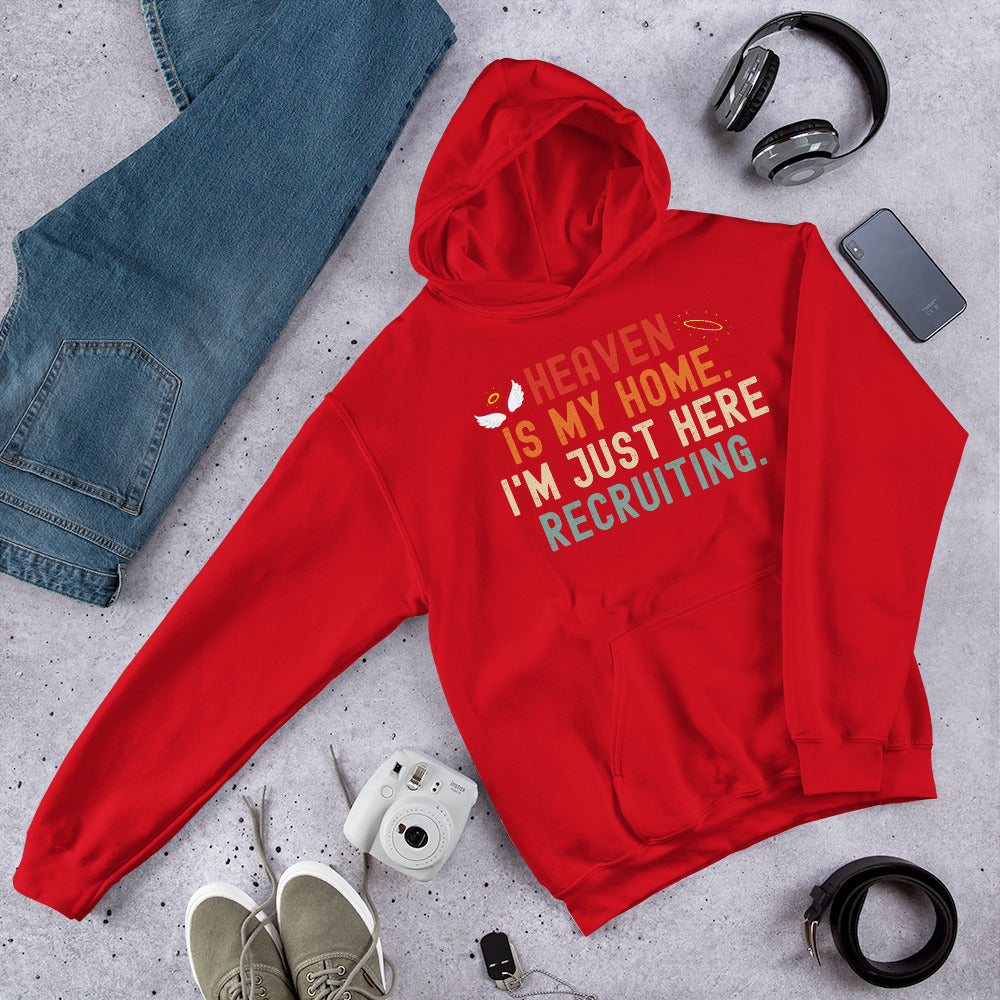 Heaven Is My Home I&#39;m Just Here Recruiting Hoodie, Jesus Christian Hoodie, Priest Gifts, Heaven Shirt, Funny Religious Sweater, Jesus Christ - Madeinsea©