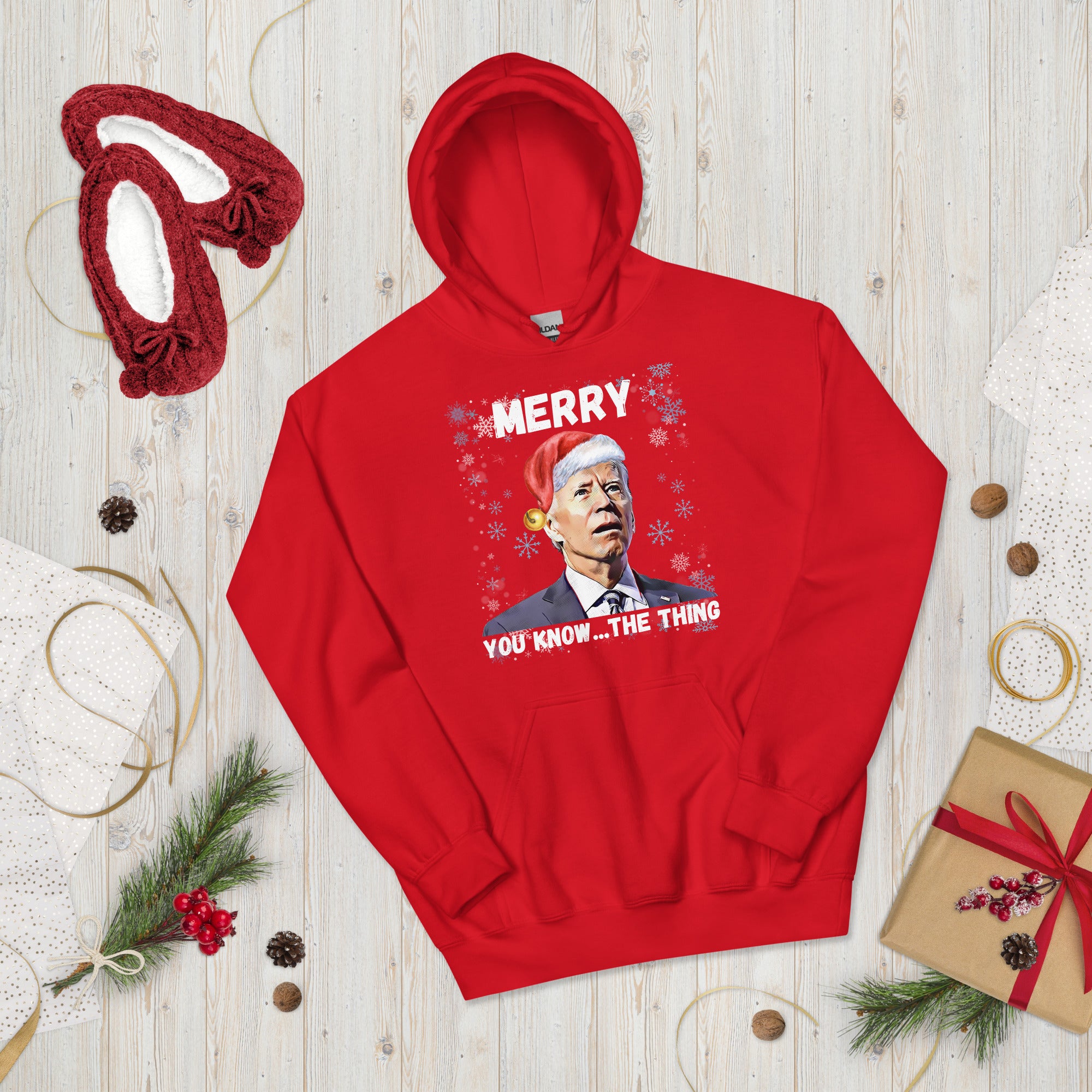 Funny Christmas Biden Hoodie, Merry You Know The Thing, Funny Confused Biden Xmas Shirt, Santa Joe Biden Hoodie Republican Gift, FJB Hoodies - Madeinsea©