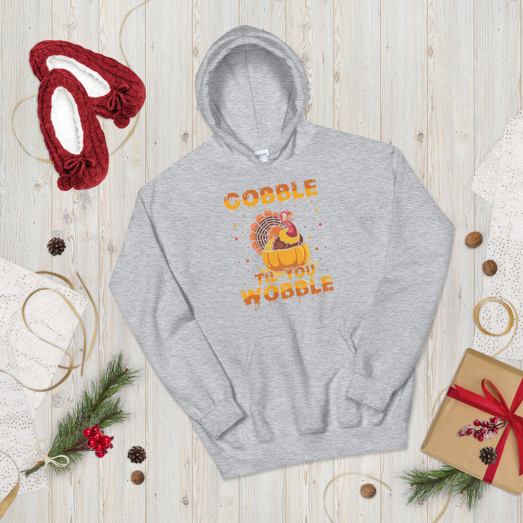 Gobble Til You Wobble Hoodie, Turkey Hoodie, Thanksgiving Hoodie, Funny Thanksgiving Dinner Hoodie, Thanksgiving Outfit, Thanksgiving Gift - Madeinsea©