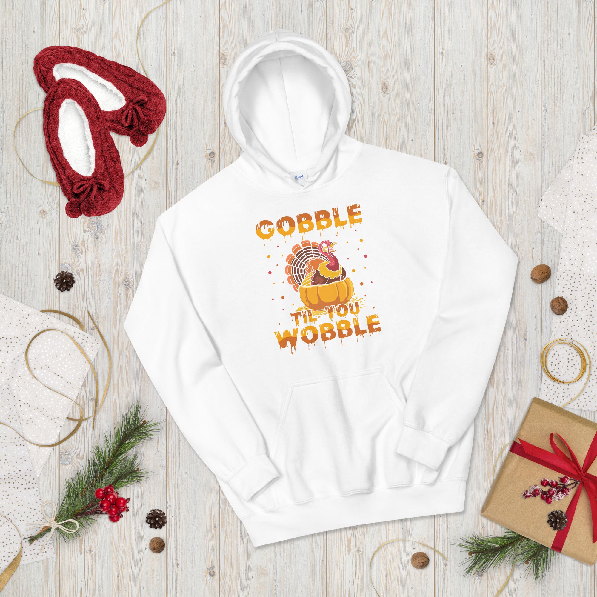 Gobble Til You Wobble Hoodie, Turkey Hoodie, Thanksgiving Hoodie, Funny Thanksgiving Dinner Hoodie, Thanksgiving Outfit, Thanksgiving Gift - Madeinsea©