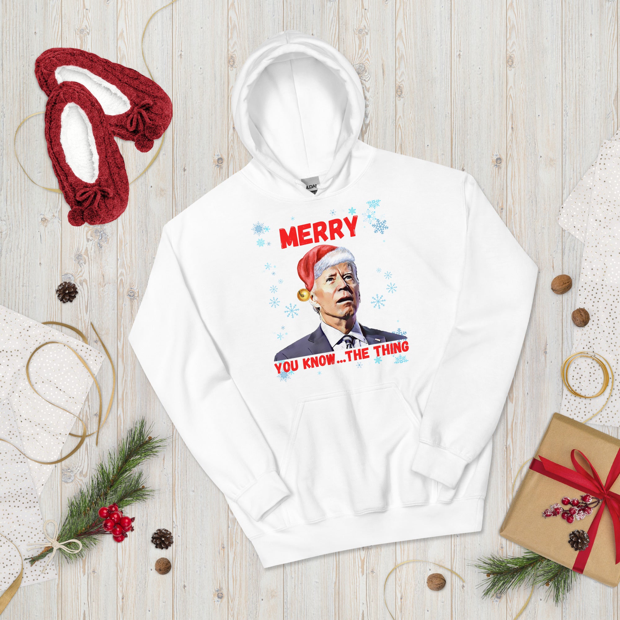 Funny Christmas Biden Hoodie, Merry You Know The Thing, Funny Confused Biden Xmas Shirt, Santa Joe Biden Hoodie Republican Gift, FJB Hoodies - Madeinsea©