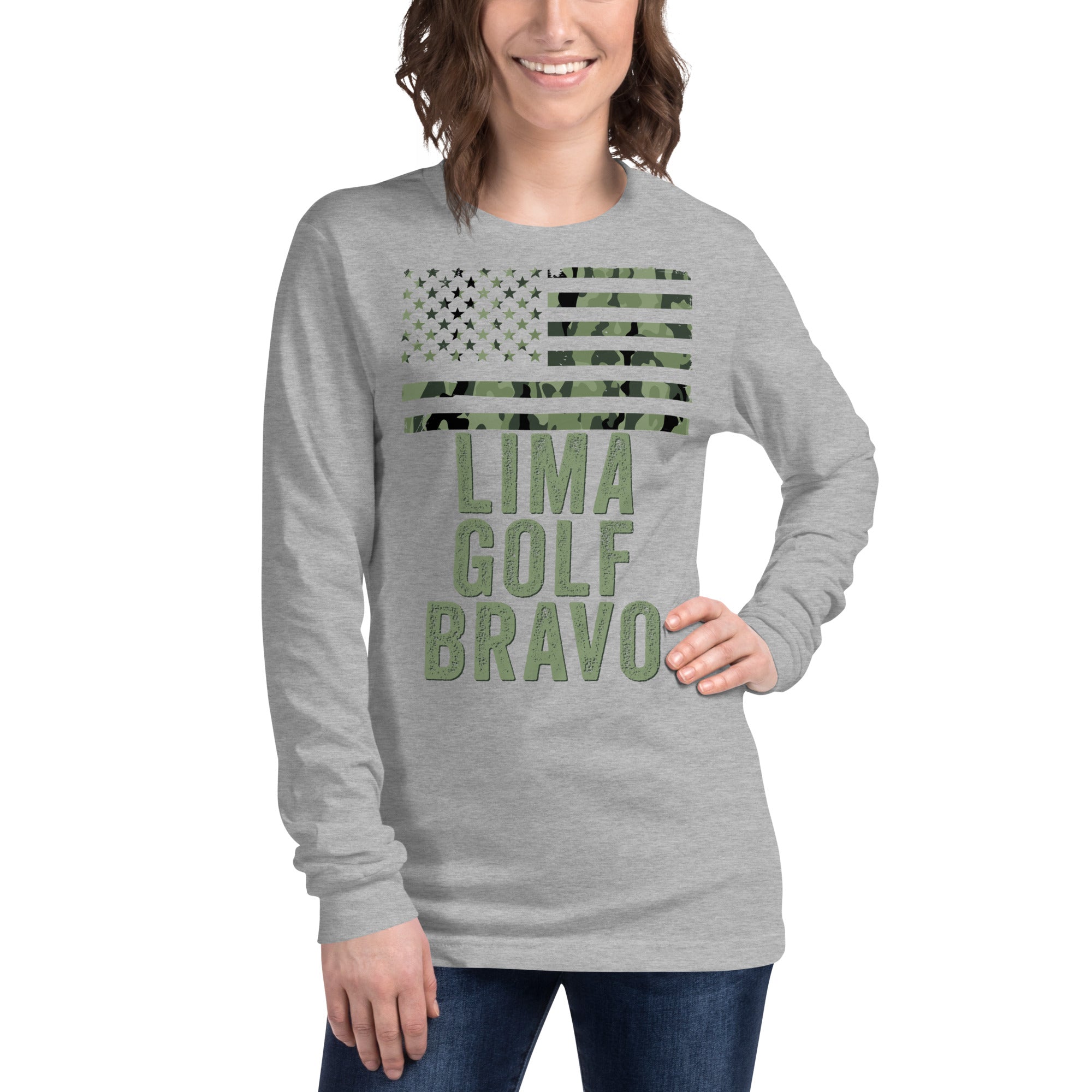 Lima Golf Bravo Shirt, Lets Go Brandon Shirt, LGB Long Sleeve Shirt, US Camo Flag, Lima Golf Bravo, Lets Go Brandon Long Sleeve Shirt - Madeinsea©