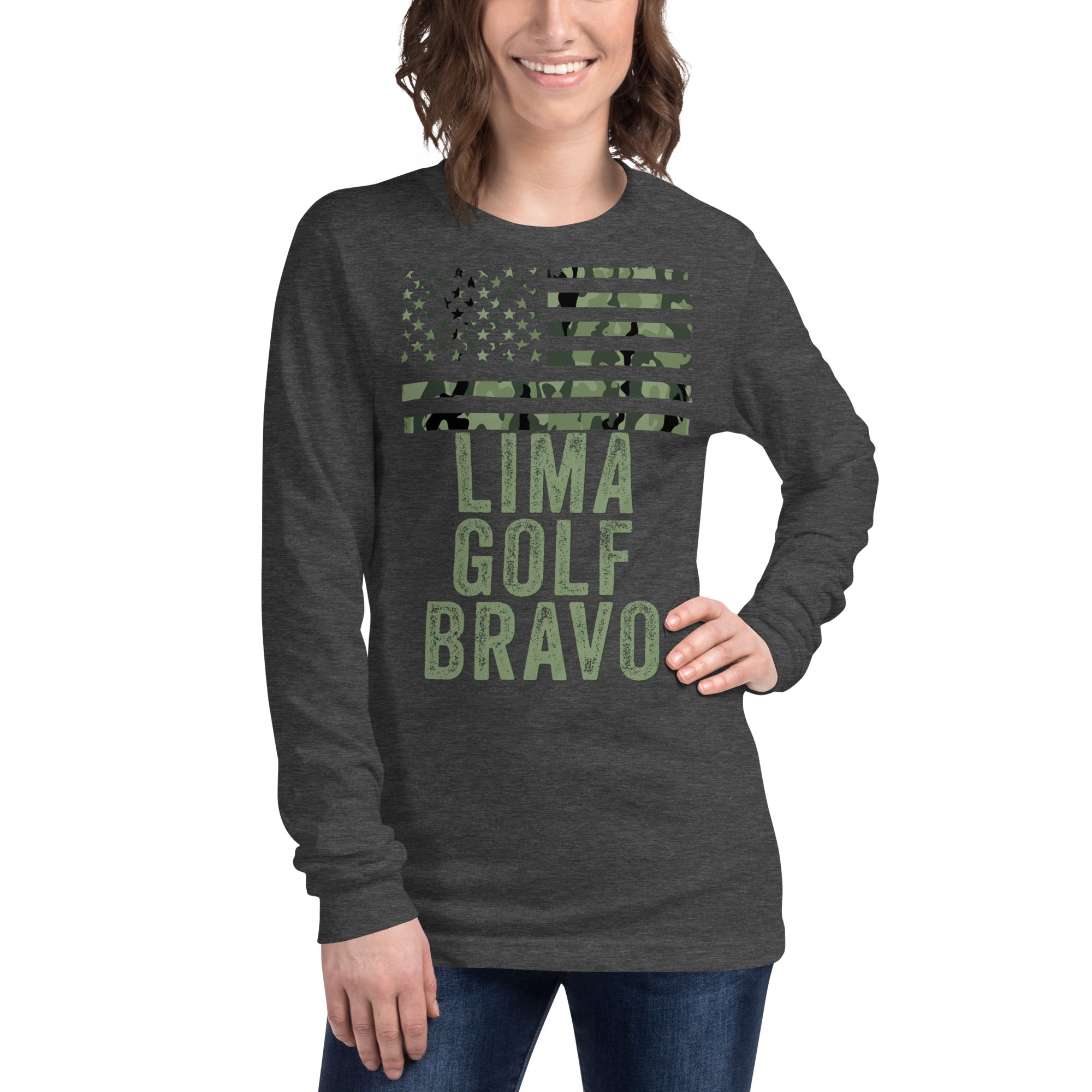 Lima Golf Bravo Shirt, Lets Go Brandon Shirt, LGB Long Sleeve Shirt, US Camo Flag, Lima Golf Bravo, Lets Go Brandon Long Sleeve Shirt - Madeinsea©