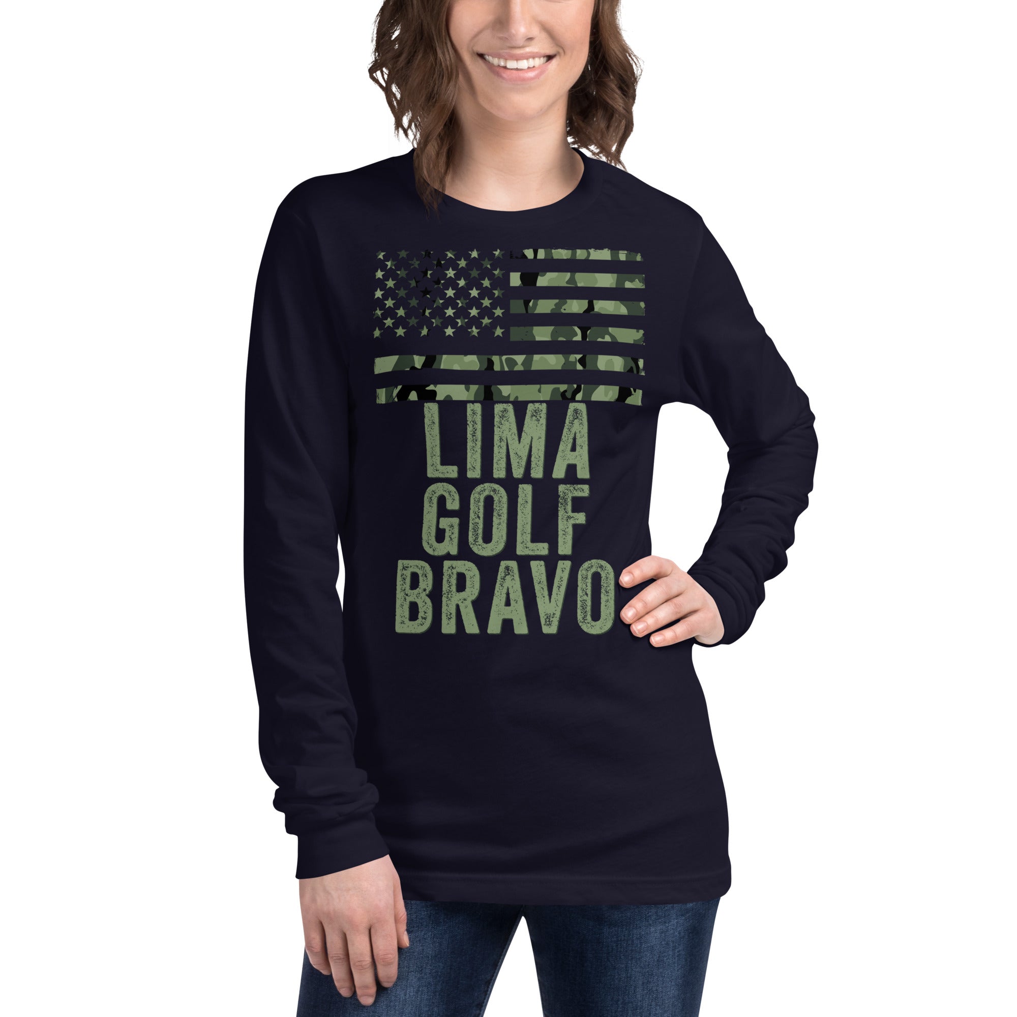 Lima Golf Bravo Shirt, Lets Go Brandon Shirt, LGB Long Sleeve Shirt, US Camo Flag, Lima Golf Bravo, Lets Go Brandon Long Sleeve Shirt - Madeinsea©