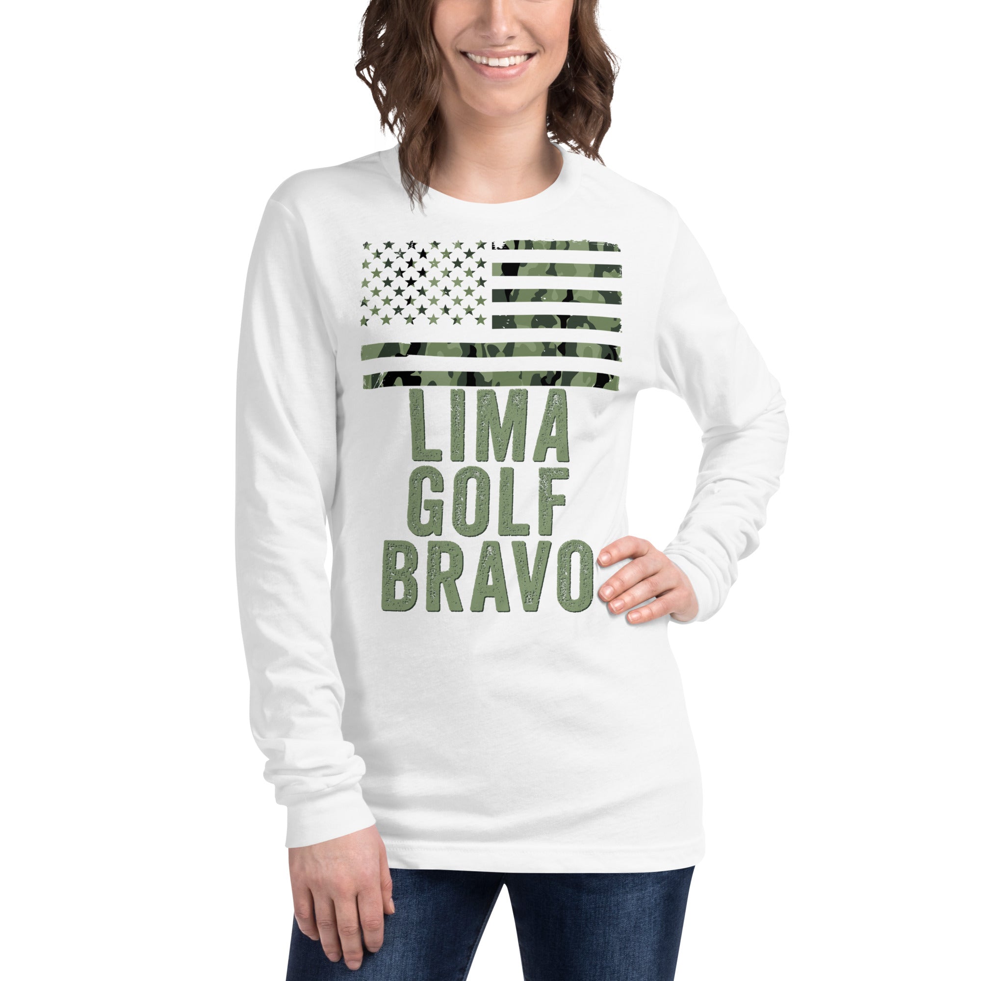 Lima Golf Bravo Shirt, Lets Go Brandon Shirt, LGB Long Sleeve Shirt, US Camo Flag, Lima Golf Bravo, Lets Go Brandon Long Sleeve Shirt - Madeinsea©