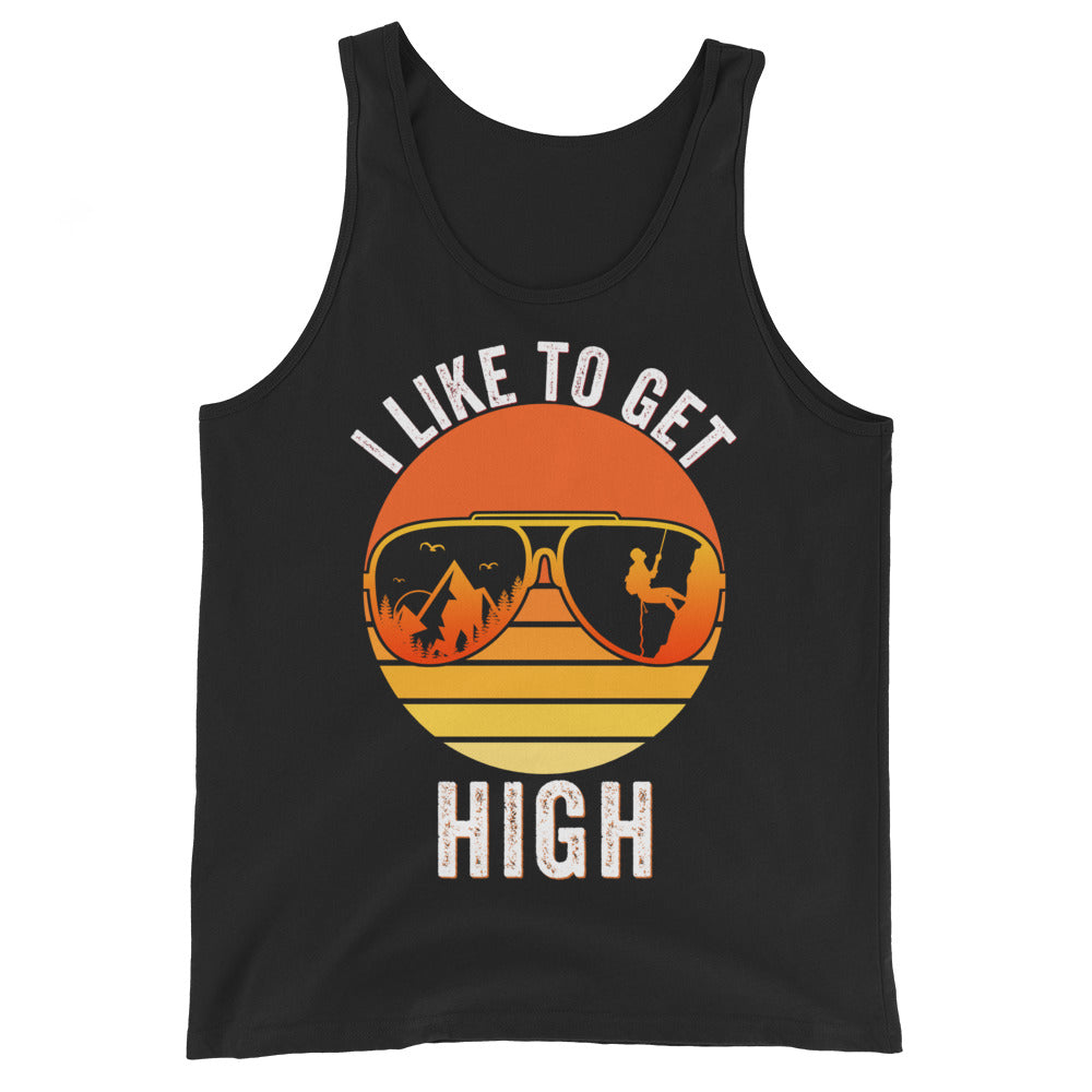 I Like To Get High Tank Top, Rock climbing tank top, Bouldering Walls Climbing Vintage Retro tank top, Gift For Climber Bolder Boulder