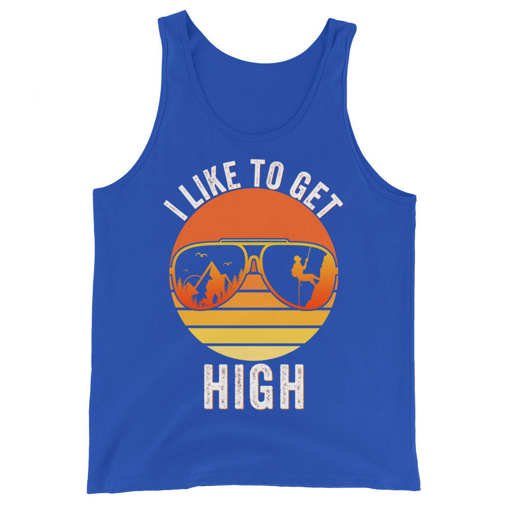 I Like To Get High Tank Top, Rock climbing tank top, Bouldering Walls Climbing Vintage Retro tank top, Gift For Climber Bolder Boulder