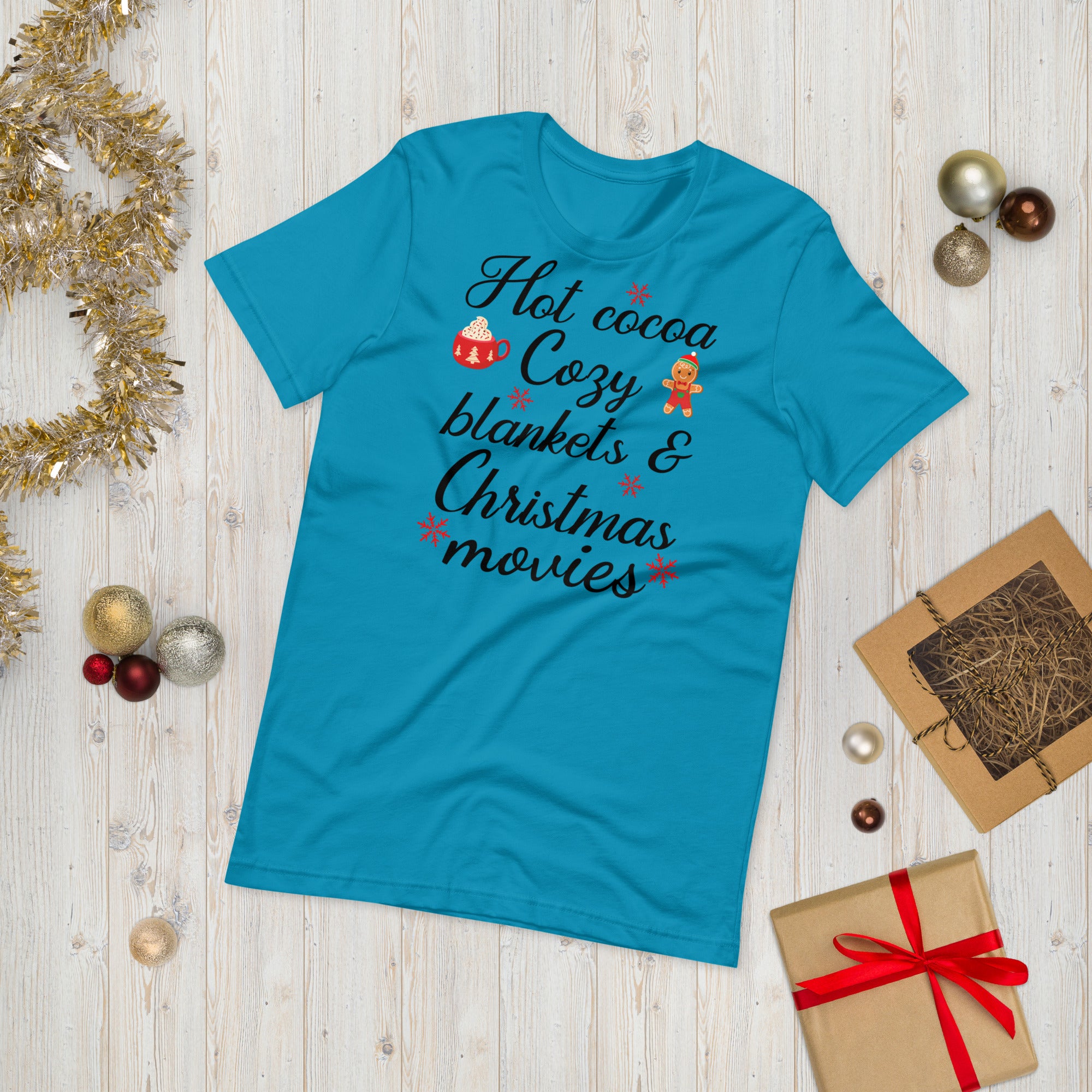 Camisa de Navidad, mantas acogedoras de cacao caliente Películas navideñas, camisa de invierno, camiseta navideña, camiseta de cacao, camisa acogedora de Navidad, camiseta feliz Navidad