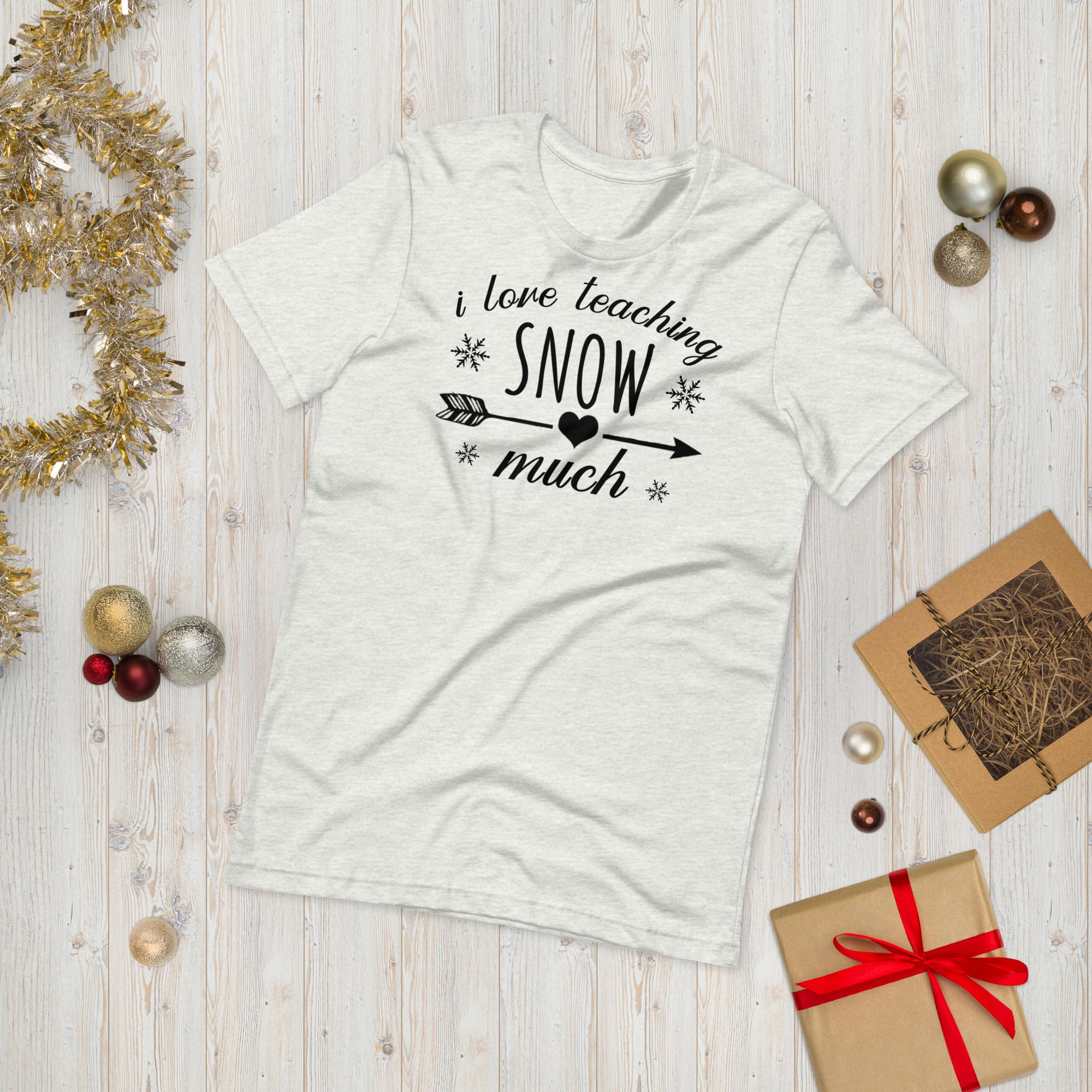 T-shirt « J'aime beaucoup enseigner la neige », t-shirt pour enseignant, t-shirt de Noël pour enseignants, t-shirt d'hiver amusant pour enseignants, t-shirt pour enseignant de jour de neige