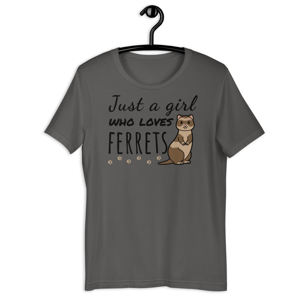 Just a girl who loves ferrets, Ferret Shirt, Cute Ferret Shirt, Ferret Mama Shirt, Ferret Mom, Love Ferrets, Ferret Love, Funny Ferret Tee - Madeinsea©