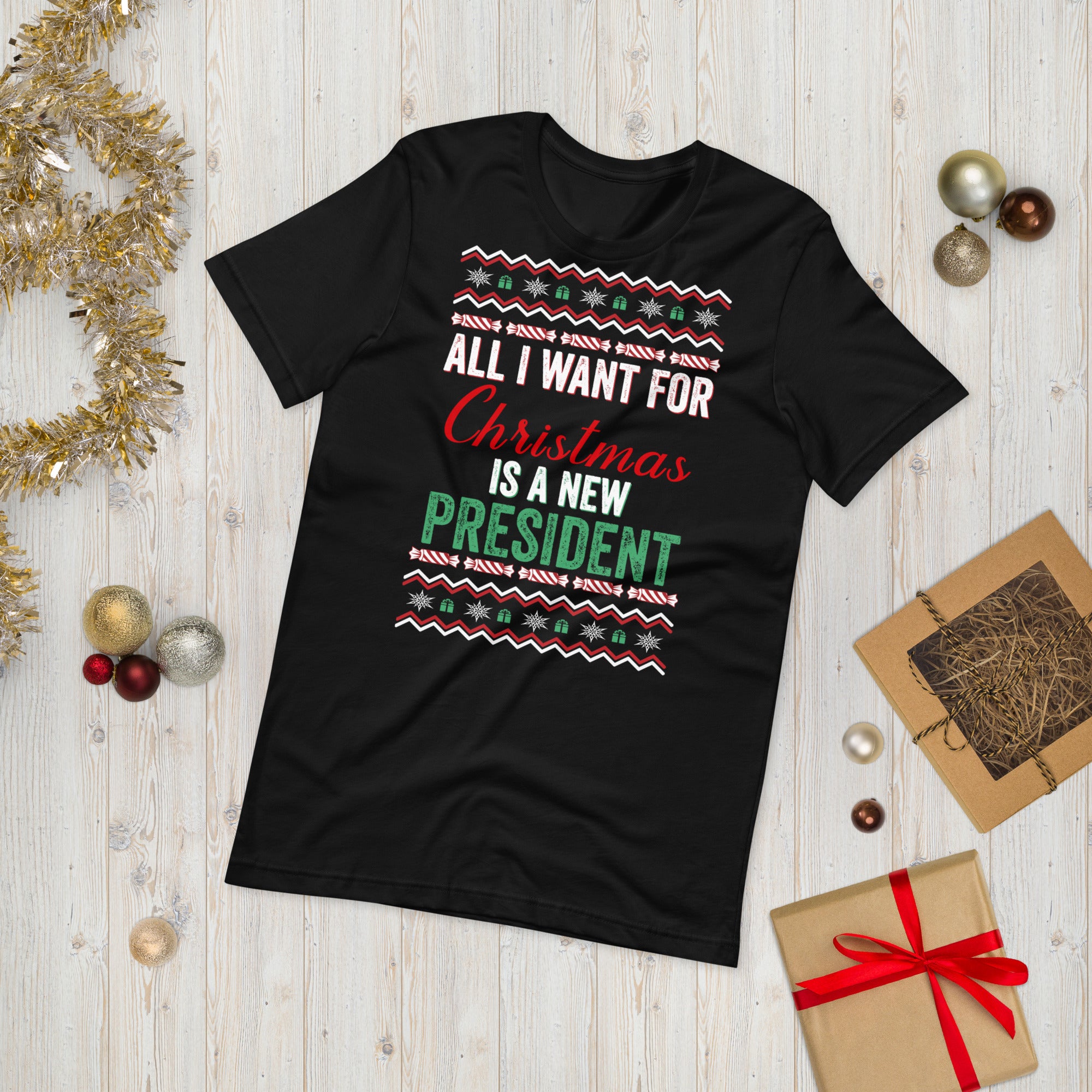 Todo lo que quiero para Navidad es un nuevo presidente, camisa de Navidad FJB, camisa de Navidad anti Biden, camisa conservadora, camisa FJB, Navidad patriota