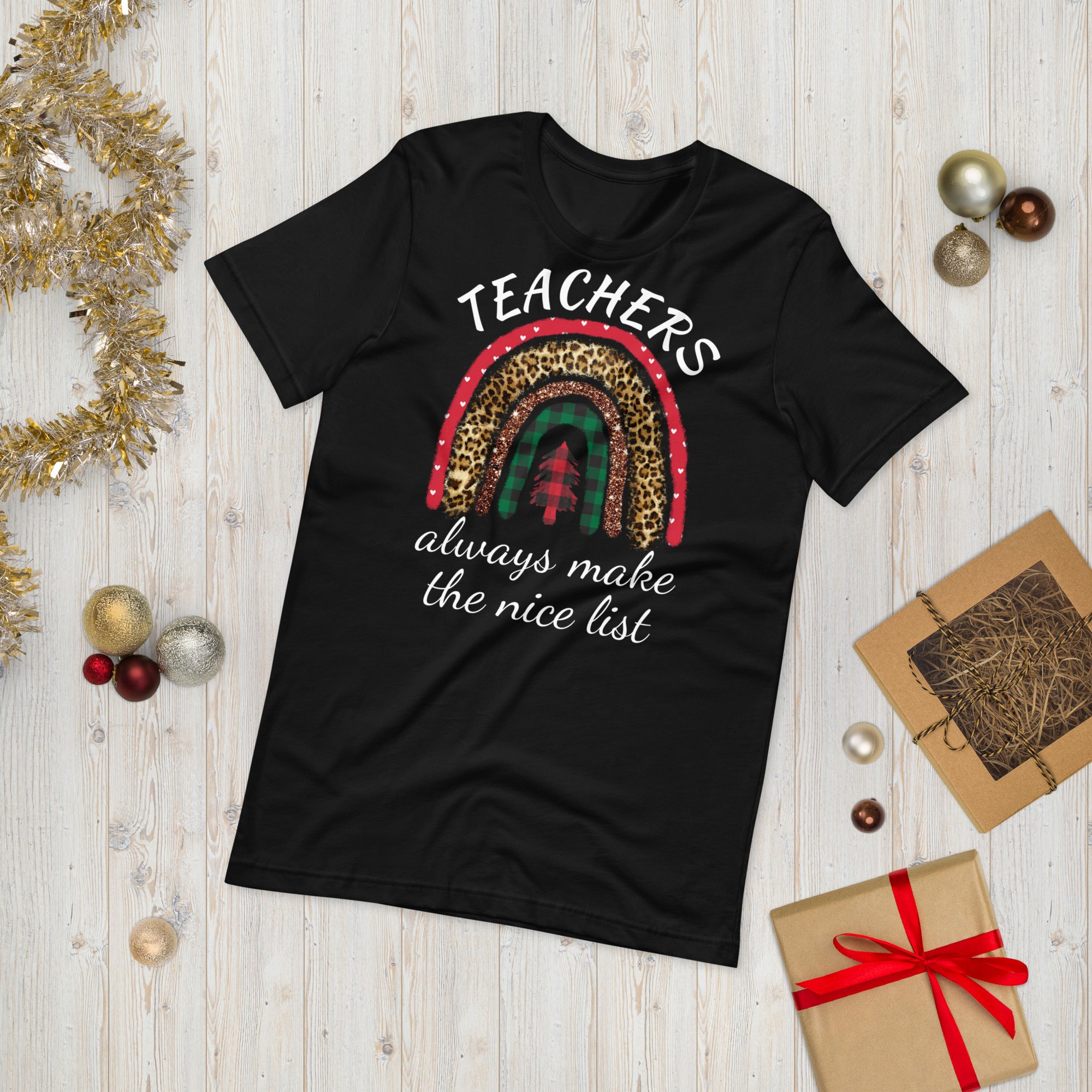 Teachers Always Make The Nice List, Teacher Shirts, Teacher Christmas Shirt, Teacher life, Holiday shirt, Xmas Teacher shirt, Teacher Santa - Madeinsea©