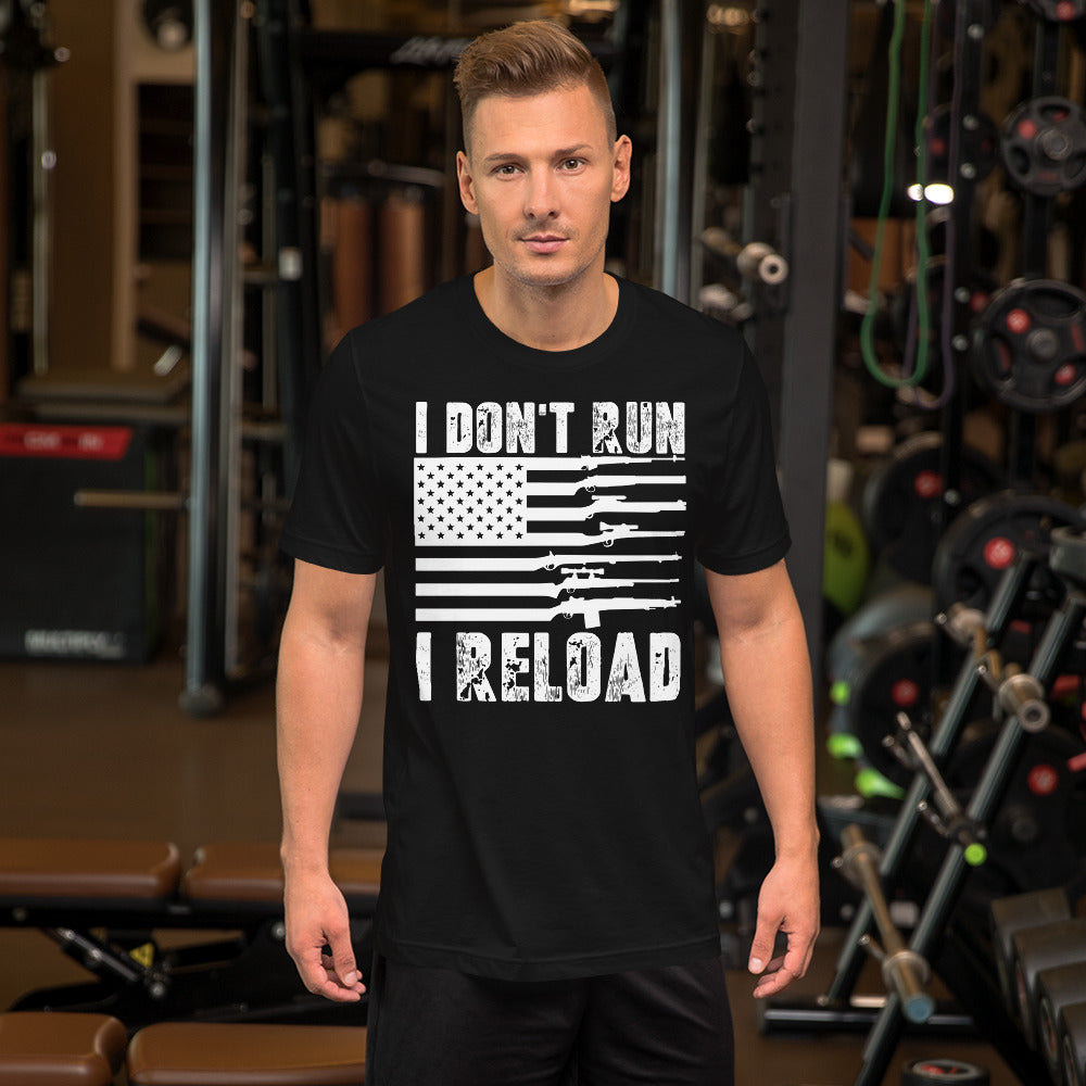 Funny 2nd Amendment Shirt, I Don&#39;t Run I Reload, Gun Lovers Gift, USA American Gun Flag Shirt, Republican Shirt, Patriotic Tshirt, Pro Guns - Madeinsea©