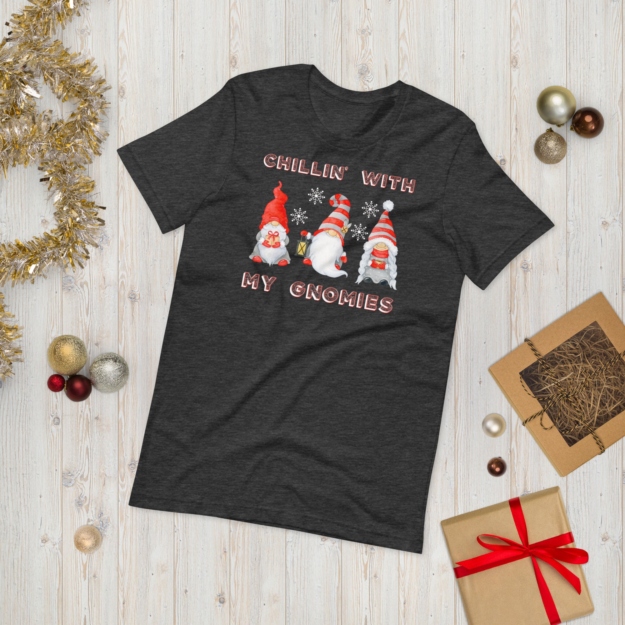 Chillin With My Gnomies Shirt, Funny Chilling Gnomes Shirt, Gnomes Christmas Shirt, Gnome Shirt, Cute Gnome Shirt, Winter Gnome Shirt - Madeinsea©