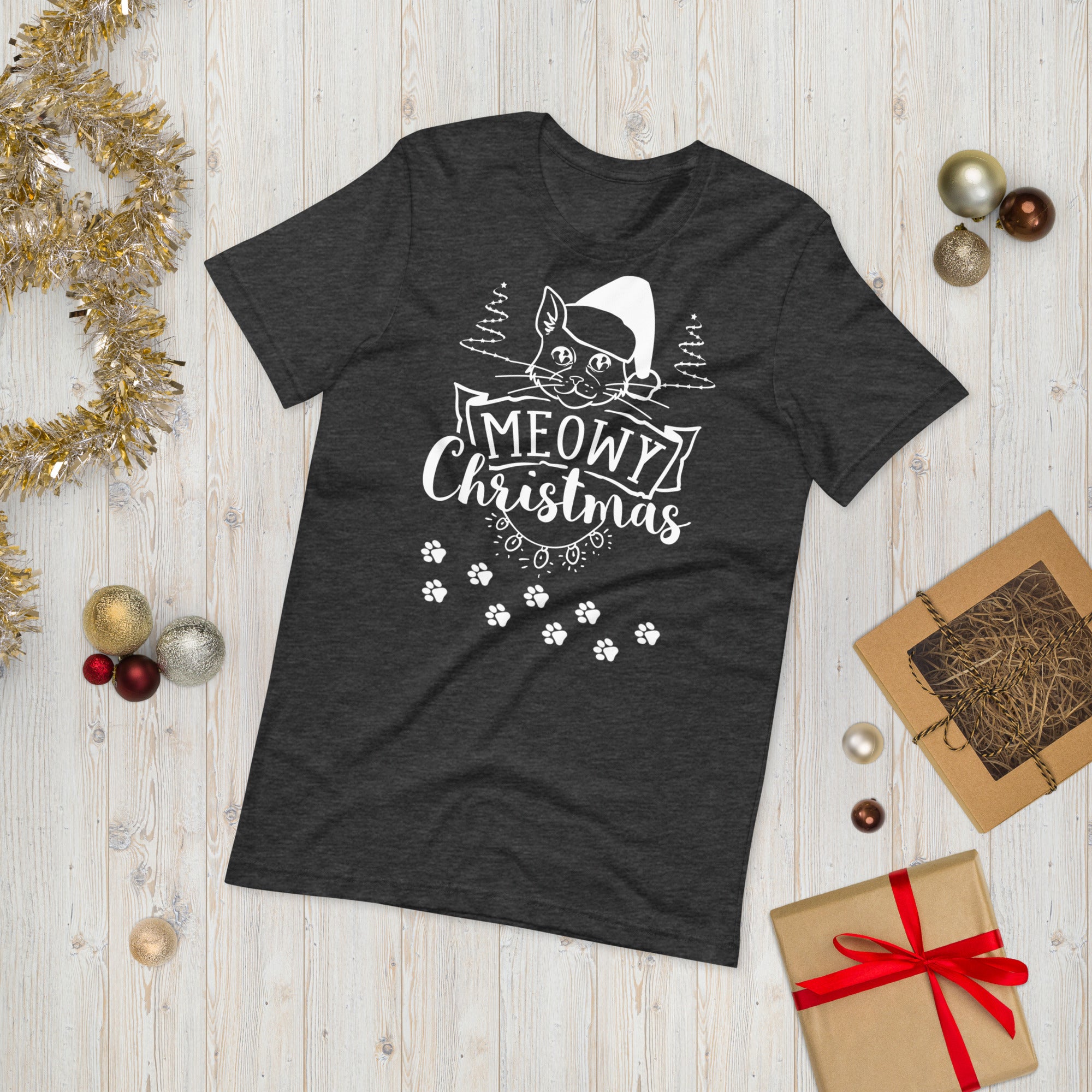 Meowy Christmas Shirt, Xmas Cat Shirt, Merry Catmas T Shirt, Meowy Catmas, Cat Mom Christmas Gift, Cat Lover Shirt, Fur Mama Shirt, Cute Cat - Madeinsea©