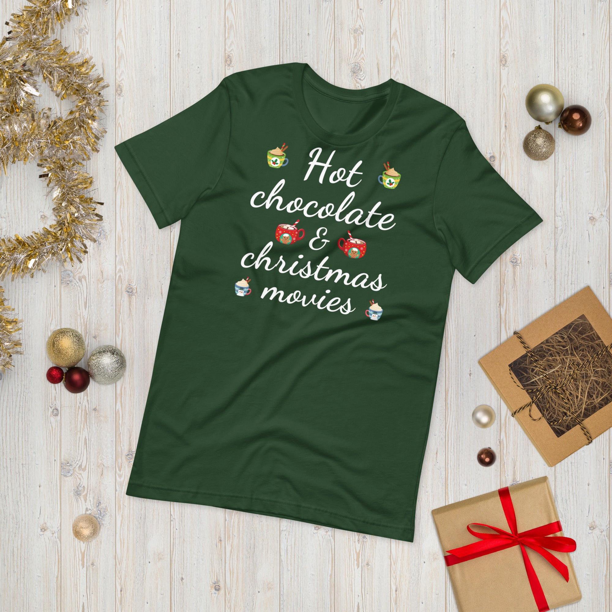 Hot Chocolate Christmas Shirt, Christmas Hot Chocolate Shirt With Candies, Christmas Shirts For Women, Christmas Pajama Shirt, Xmas Gift Tee - Madeinsea©