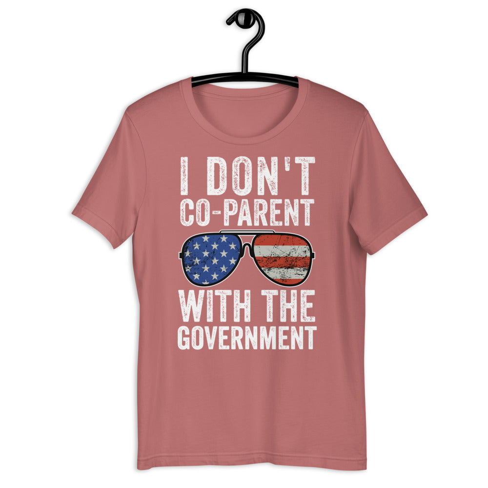 No soy co-padre con la camisa del gobierno, paternidad, libertad, patriota, conservadora, camisas MAGA para mujer, camisa de mamá patriótica, americana