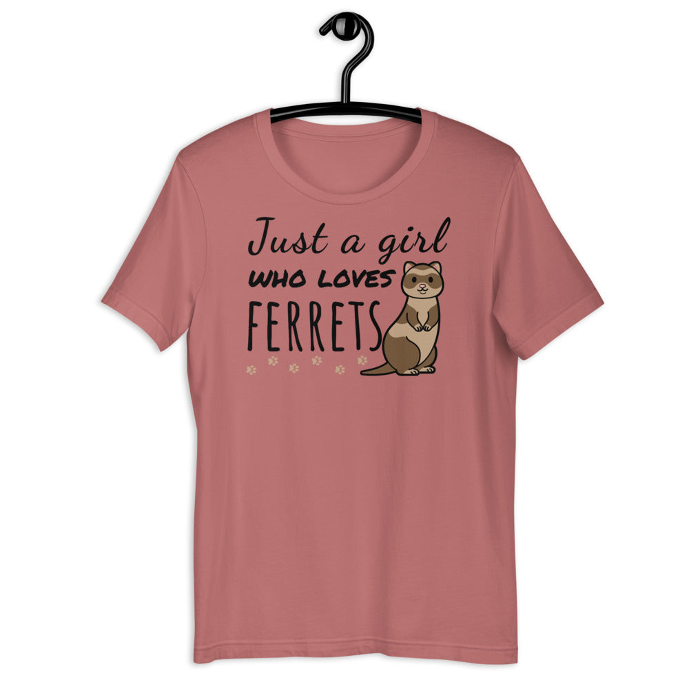 Just a girl who loves ferrets, Ferret Shirt, Cute Ferret Shirt, Ferret Mama Shirt, Ferret Mom, Love Ferrets, Ferret Love, Funny Ferret Tee - Madeinsea©