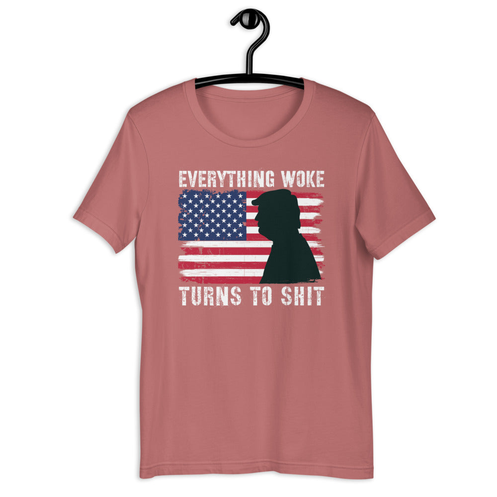 Everything Woke Turns to Shit - Trump MAGA, Mean Tweets 2024, Funny Republican Shirts, Conservative Tees, Politics Political, Anti Democrat - Madeinsea©