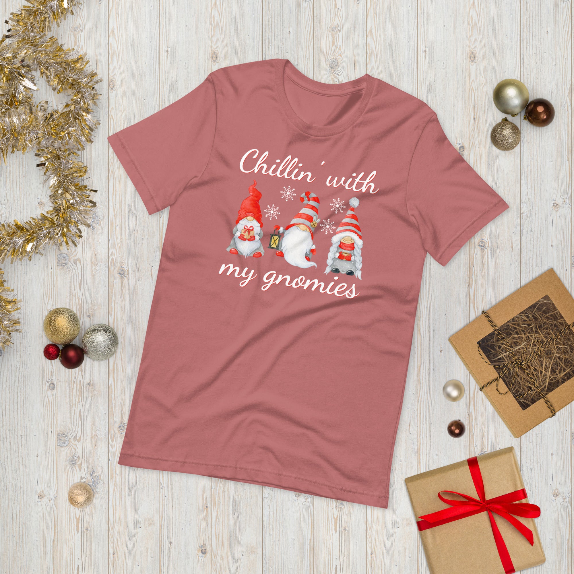 Chillin With My Gnomies Shirt, Funny Chilling Gnomes Shirt, Gnomes Christmas Shirt, Gnome Shirt, Cute Gnome Shirt, Winter Gnome Shirt