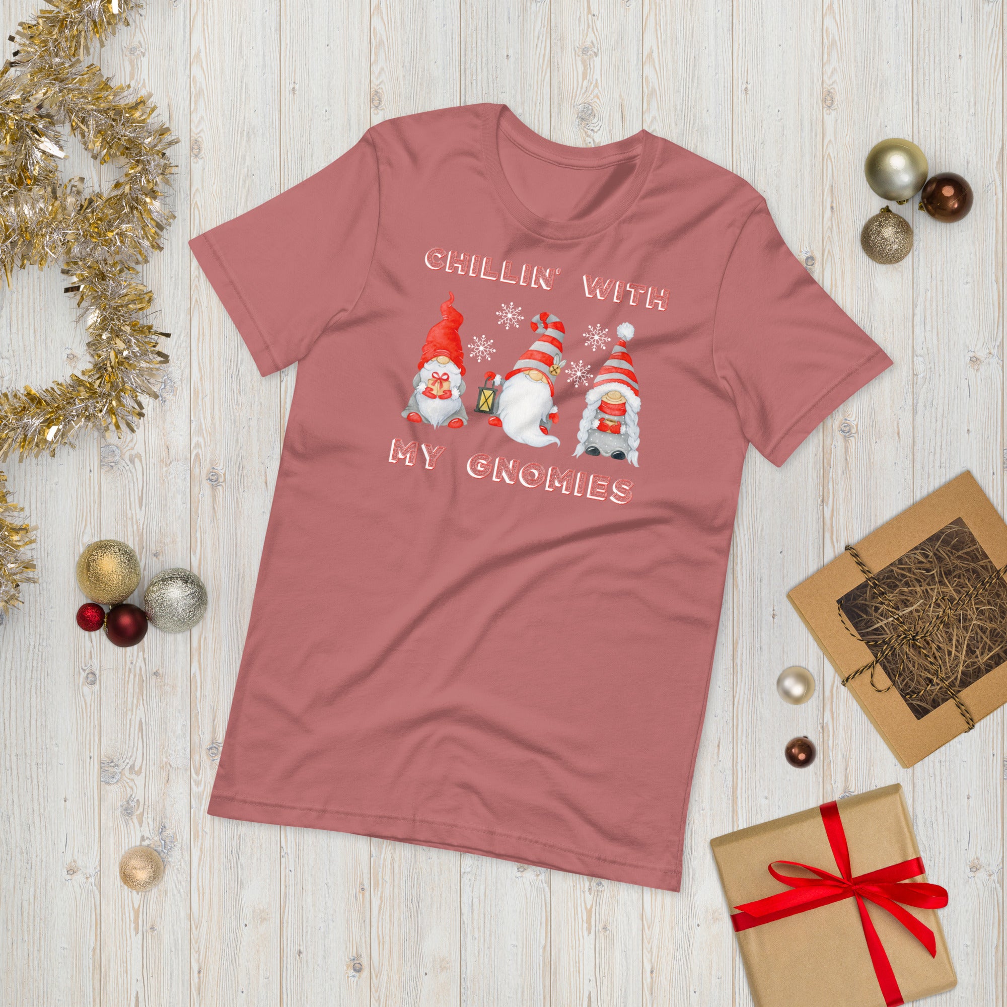 Chillin With My Gnomies Shirt, Funny Chilling Gnomes Shirt, Gnomes Christmas Shirt, Gnome Shirt, Cute Gnome Shirt, Winter Gnome Shirt - Madeinsea©