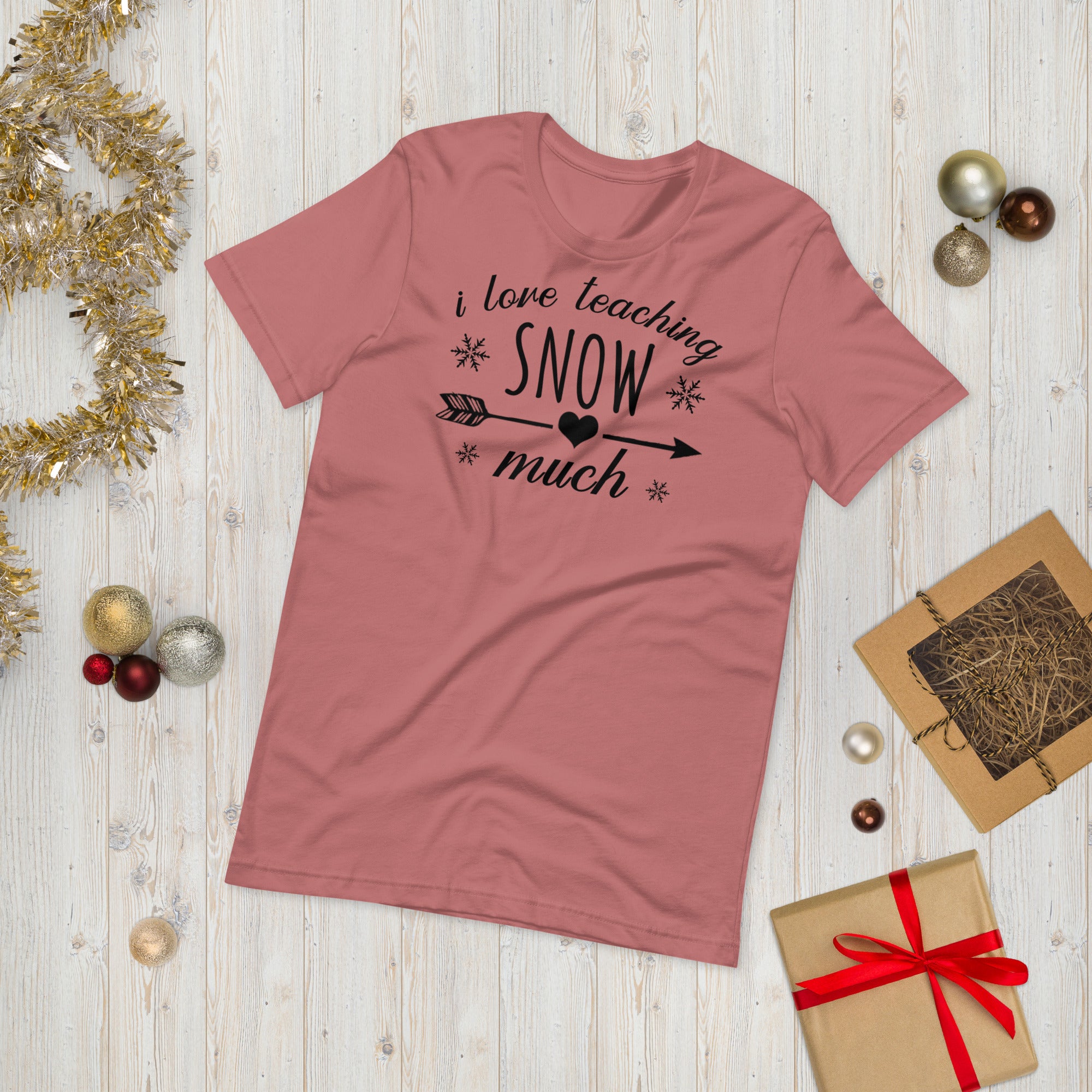 T-shirt « J'aime beaucoup enseigner la neige », t-shirt pour enseignant, t-shirt de Noël pour enseignants, t-shirt d'hiver amusant pour enseignants, t-shirt pour enseignant de jour de neige