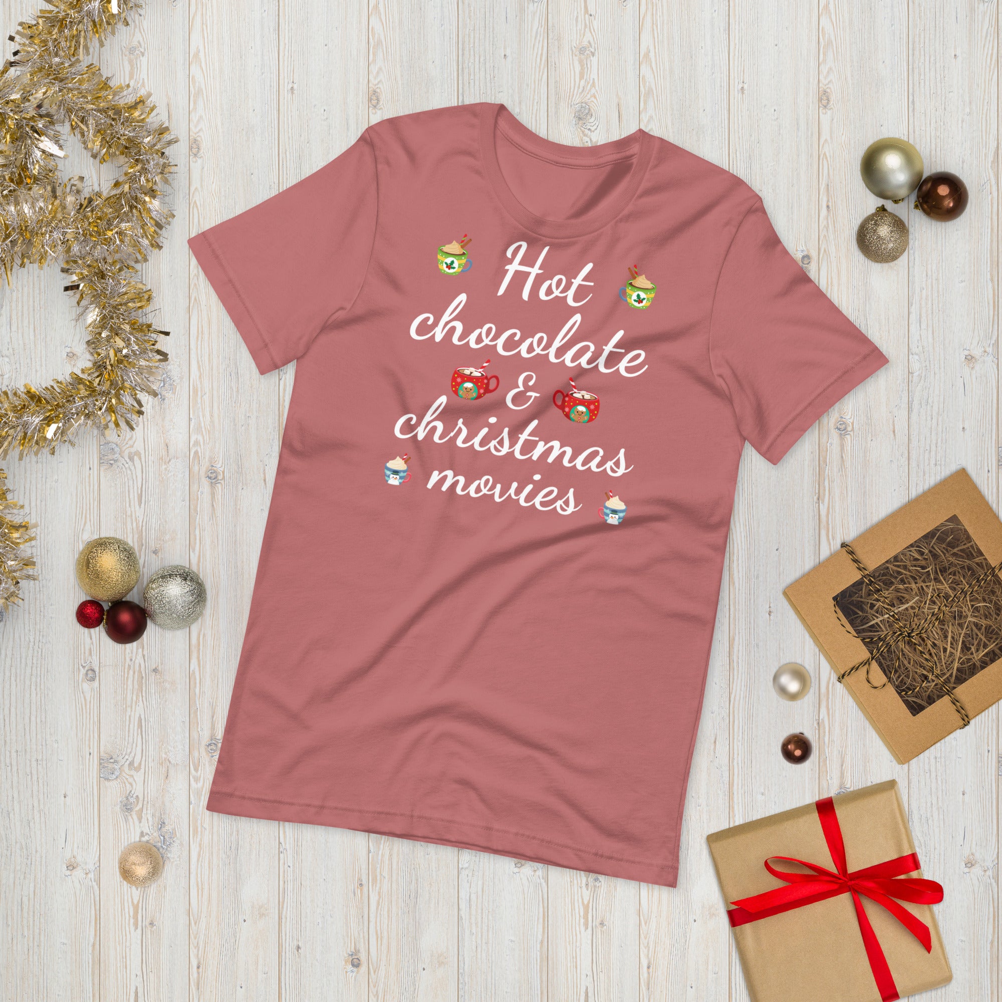 Hot Chocolate Christmas Shirt, Christmas Hot Chocolate Shirt With Candies, Christmas Shirts For Women, Christmas Pajama Shirt, Xmas Gift Tee - Madeinsea©