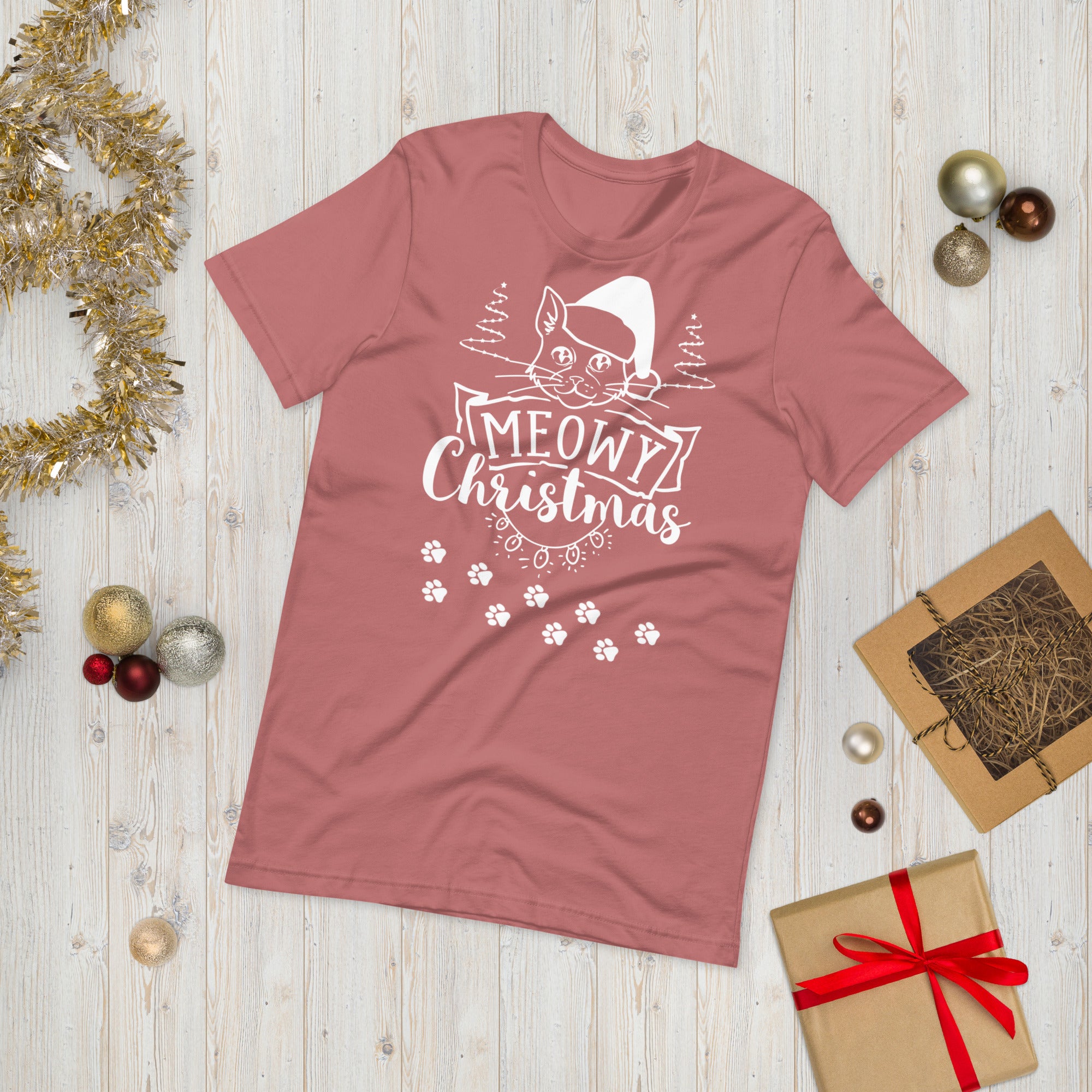 Meowy Christmas Shirt, Xmas Cat Shirt, Merry Catmas T Shirt, Meowy Catmas, Cat Mom Christmas Gift, Cat Lover Shirt, Fur Mama Shirt, Cute Cat - Madeinsea©