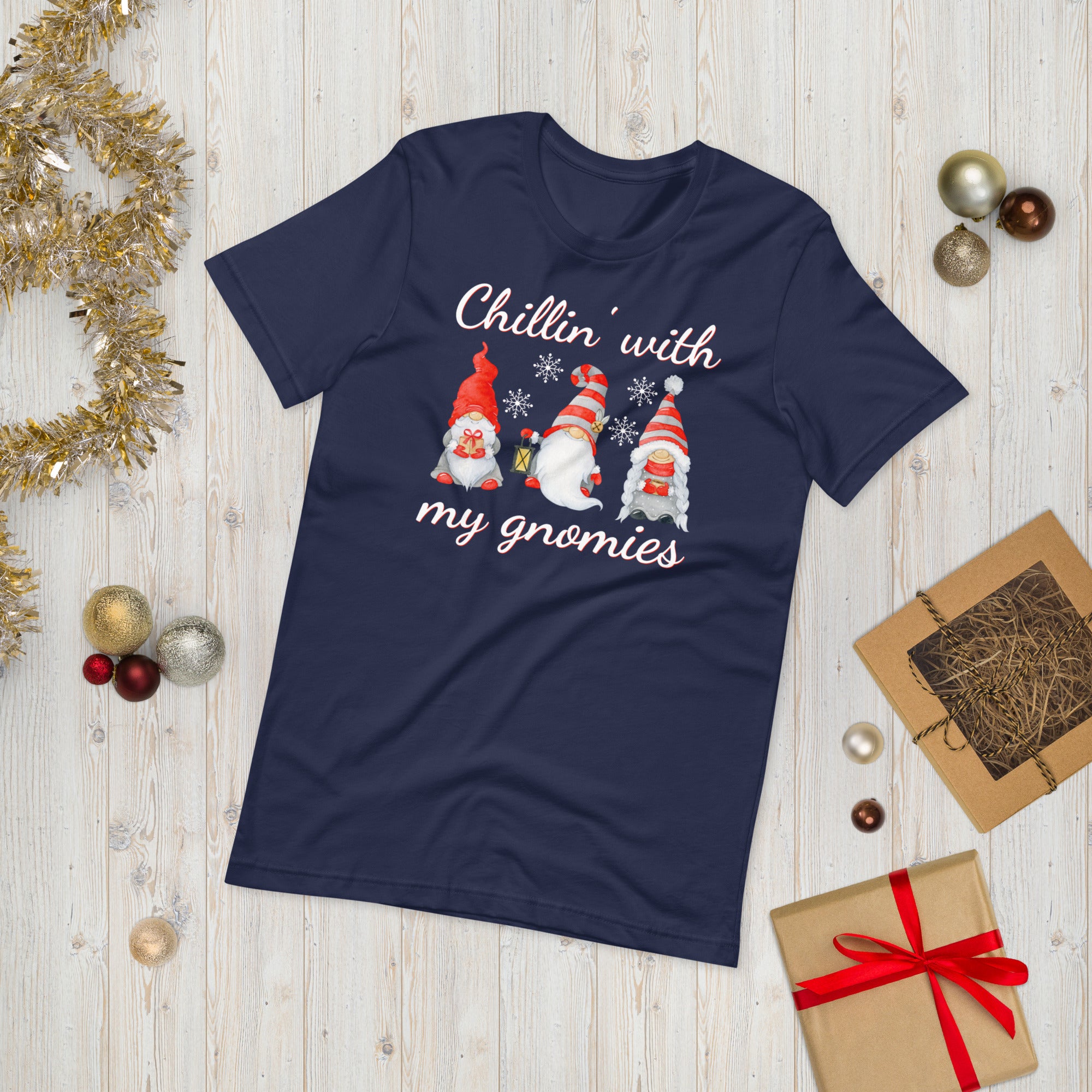 Chillin With My Gnomies Shirt, Funny Chilling Gnomes Shirt, Gnomes Christmas Shirt, Gnome Shirt, Cute Gnome Shirt, Winter Gnome Shirt